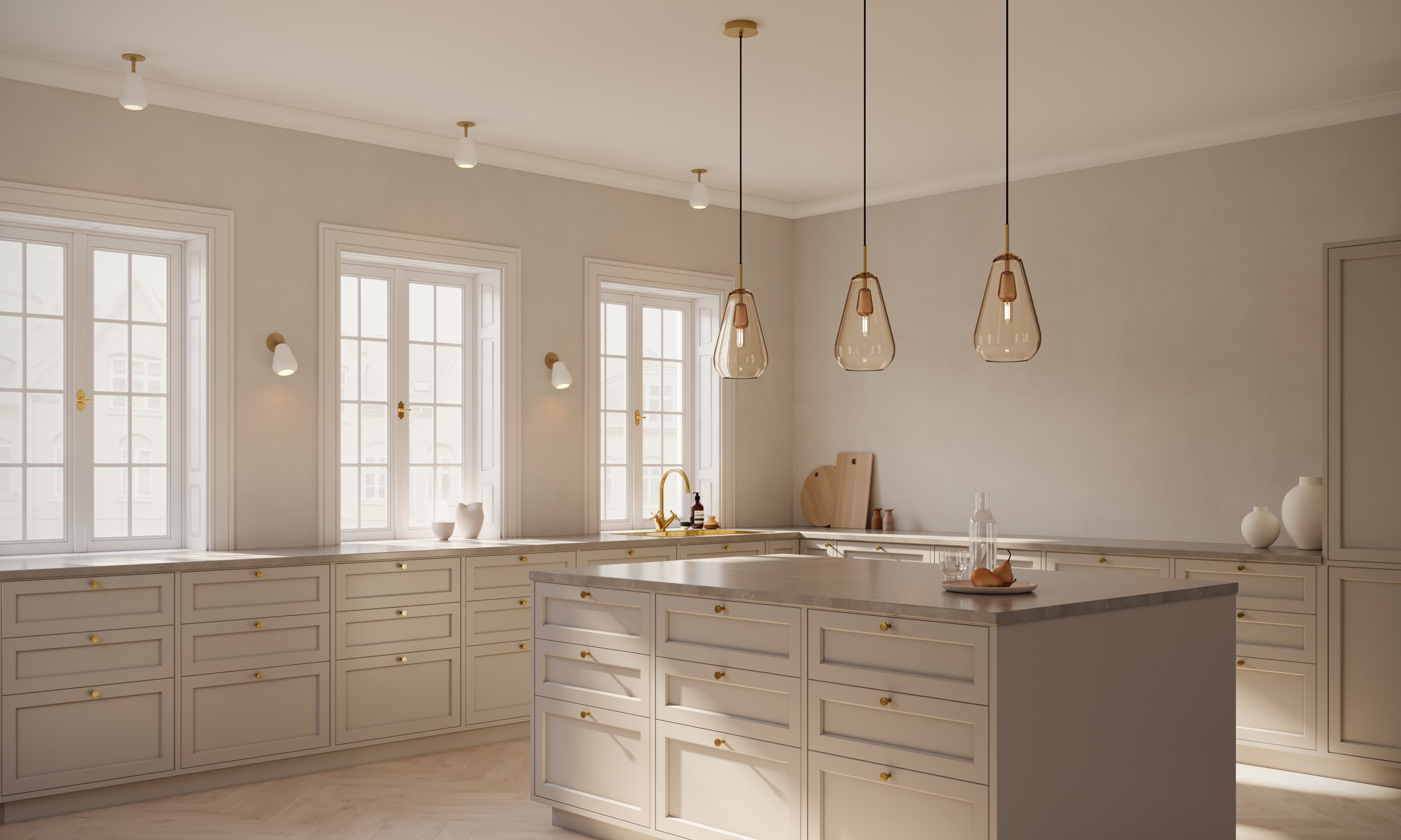ANOLI wall lamp in gold with white
