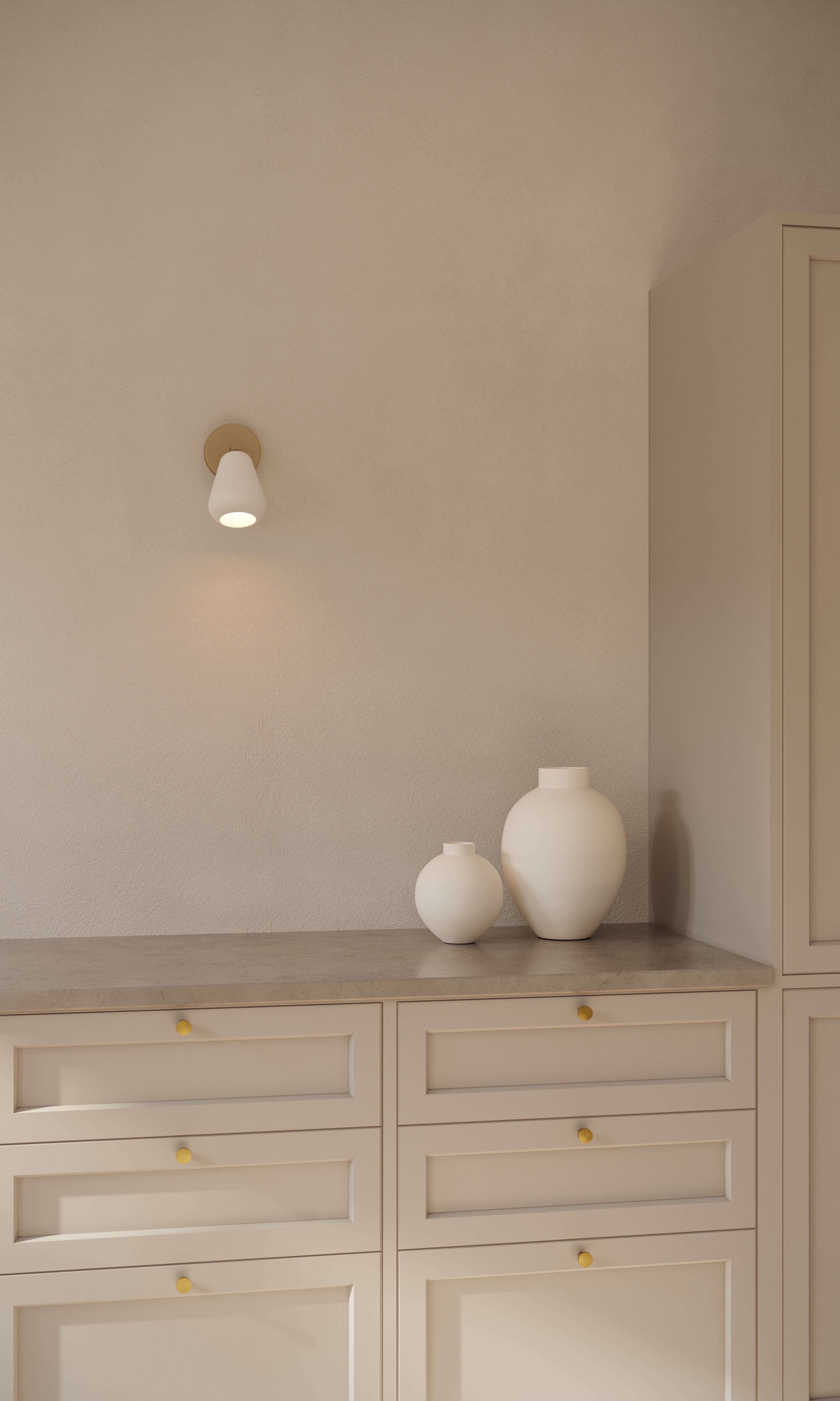 ANOLI wall lamp in gold with white