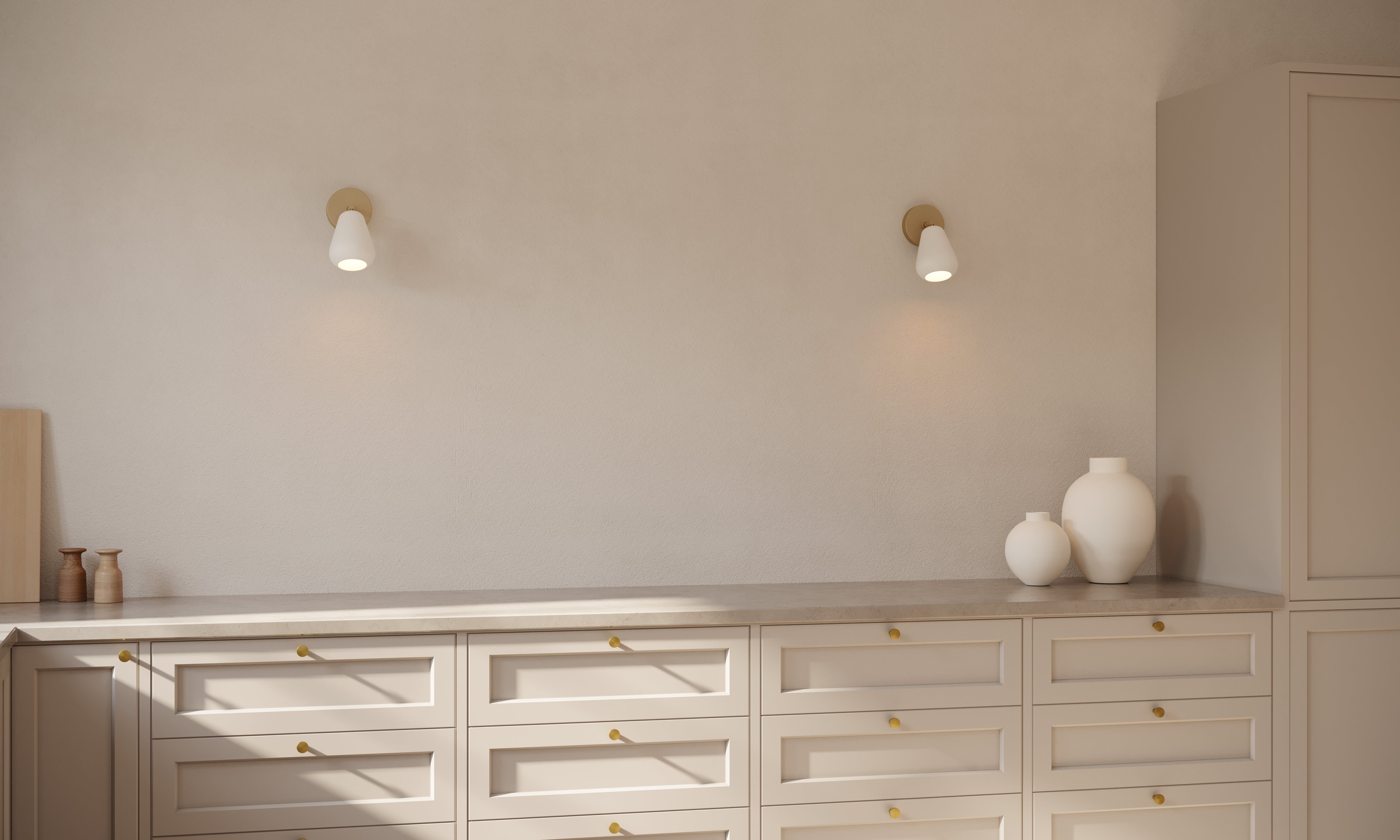 ANOLI wall lamp in gold with white