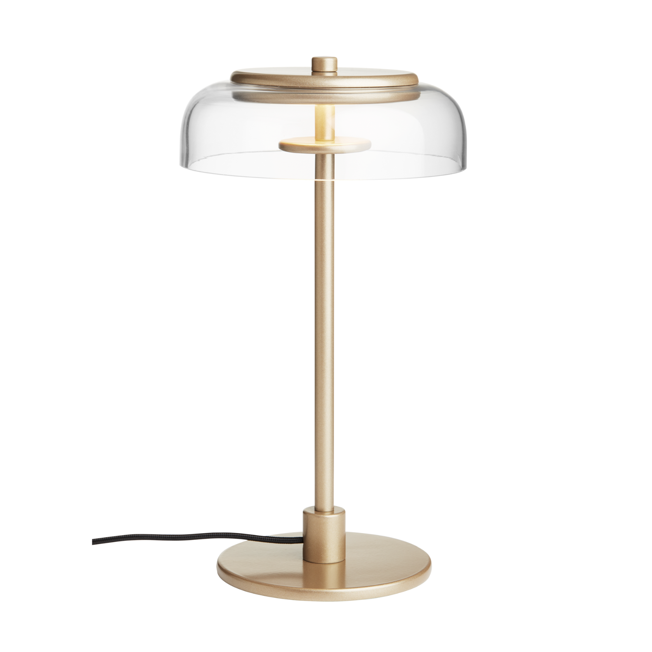 BLOSSI Table Lamp in Gold with Transparent Glass