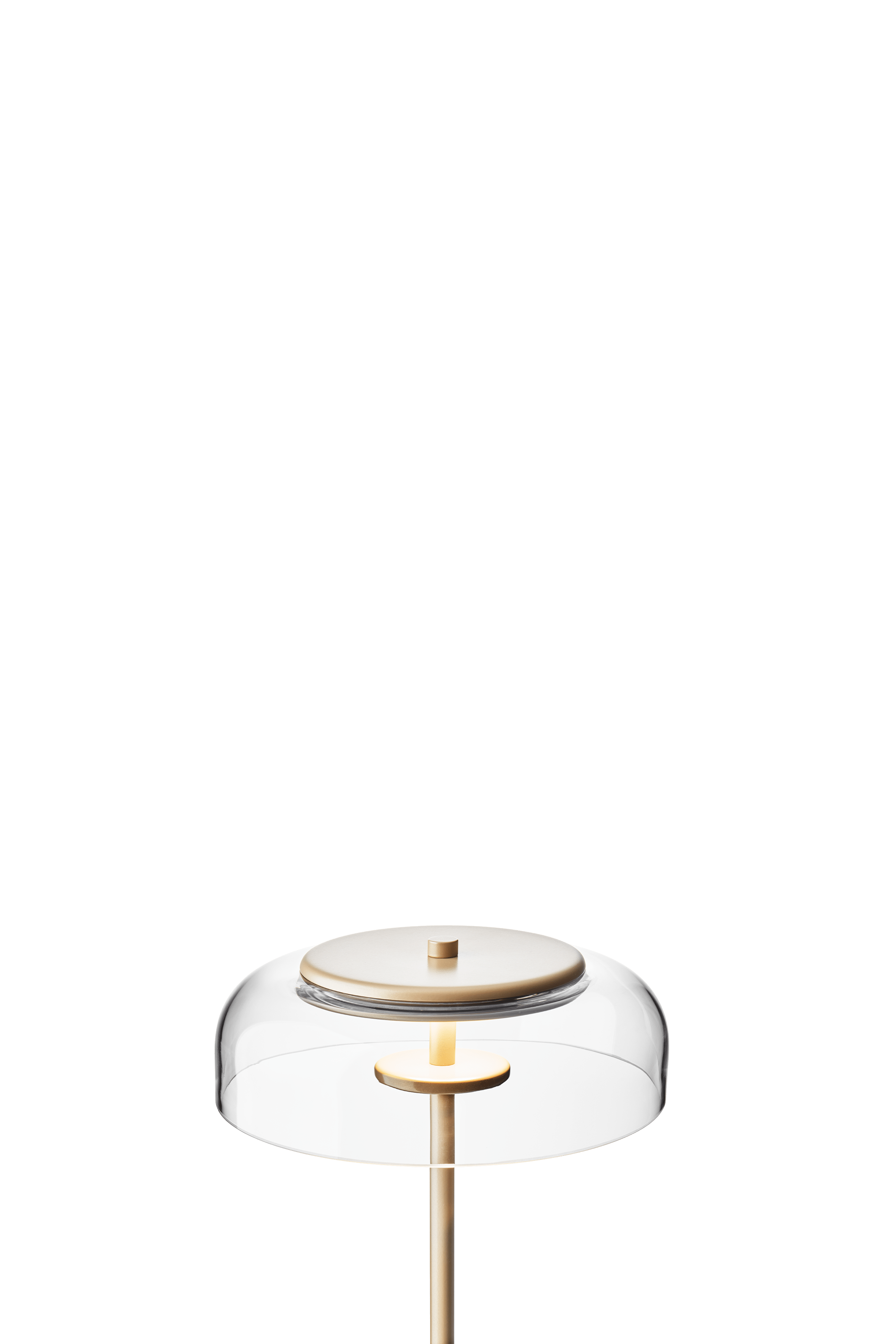 BLOSSI Table Lamp in Gold with Transparent Glass