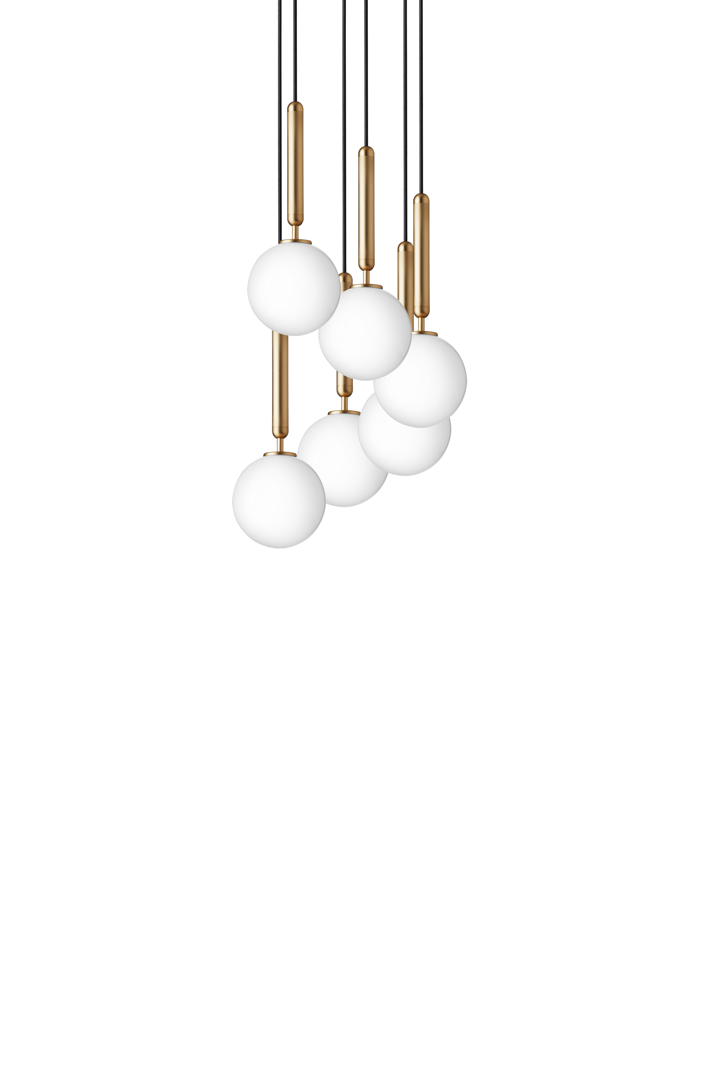 MIIRA 6 Pendant Lamp in Brass with Opal Glass