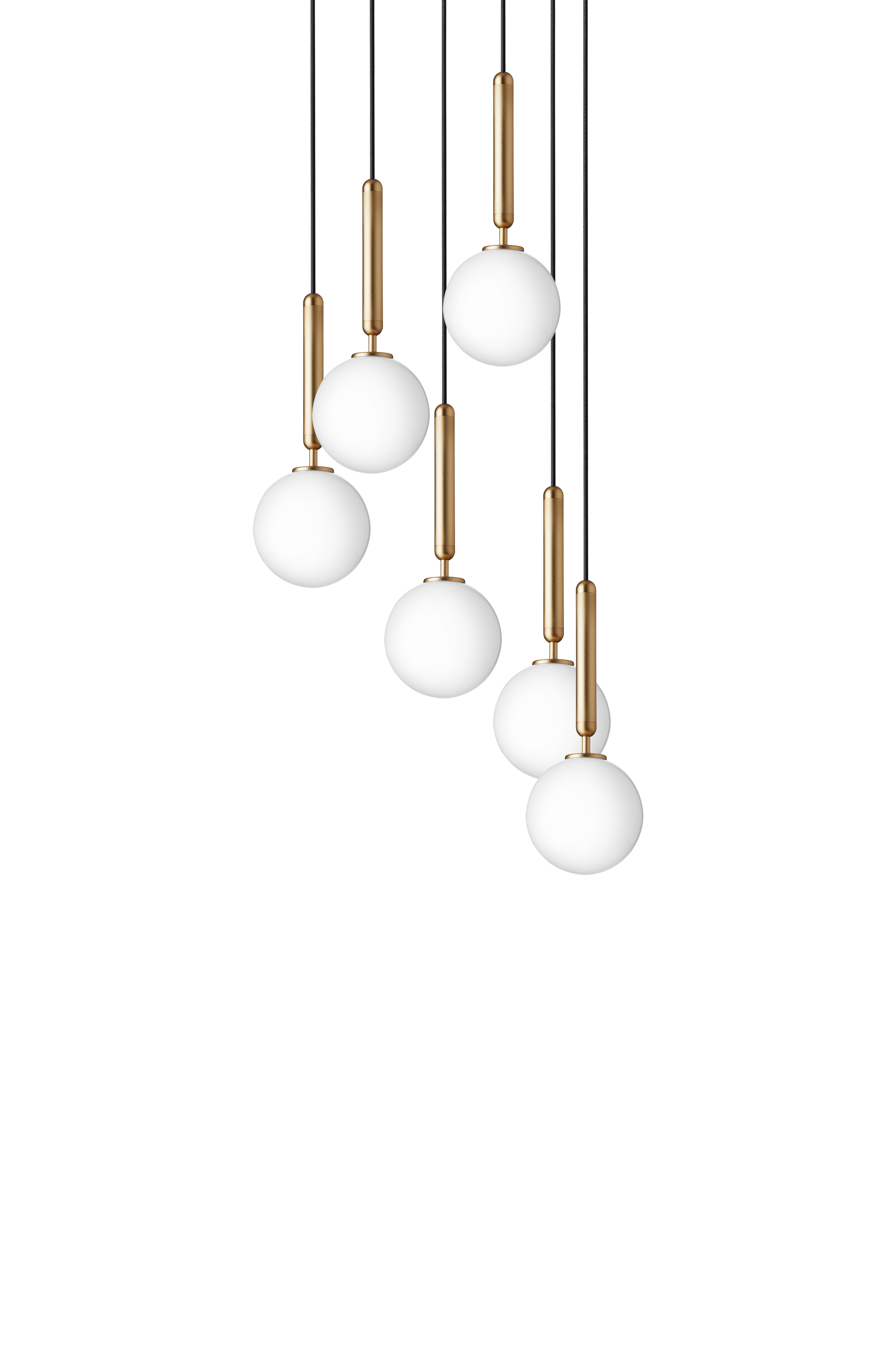 MIIRA 6 Pendant Lamp in Brass with Opal Glass