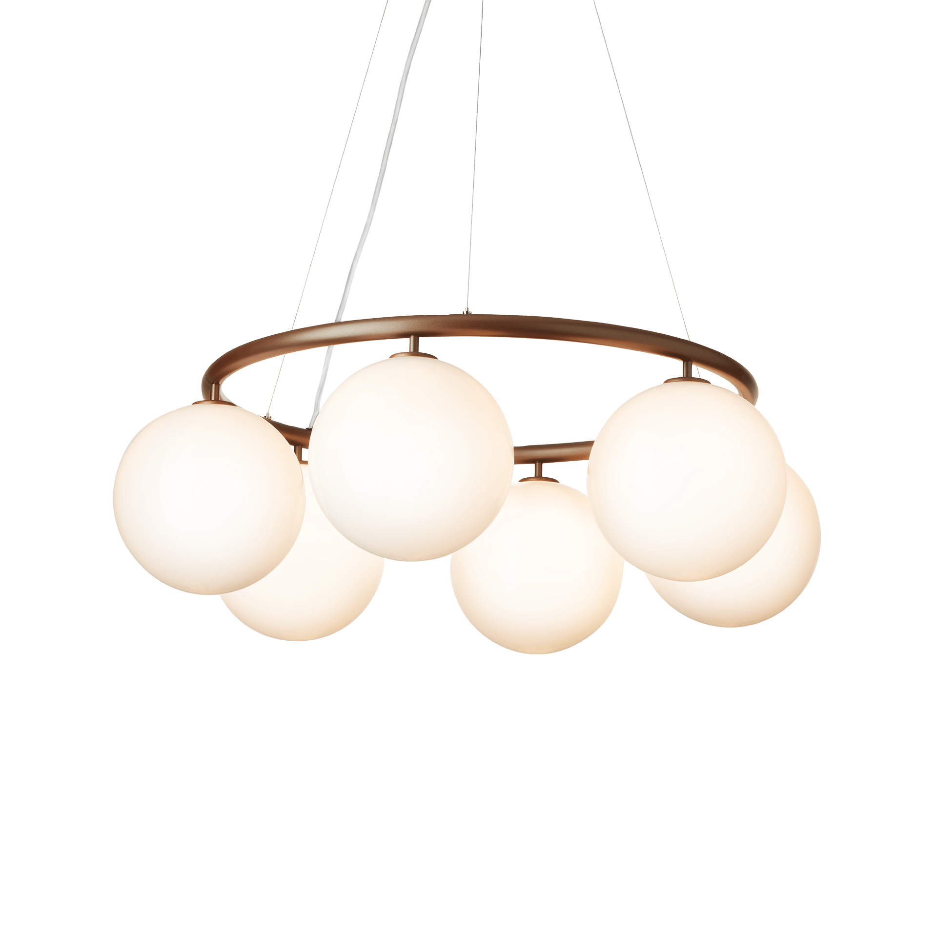 MIIRA 6 CIRCULAR Pendant Lamp Dark Brown with Opal Glass