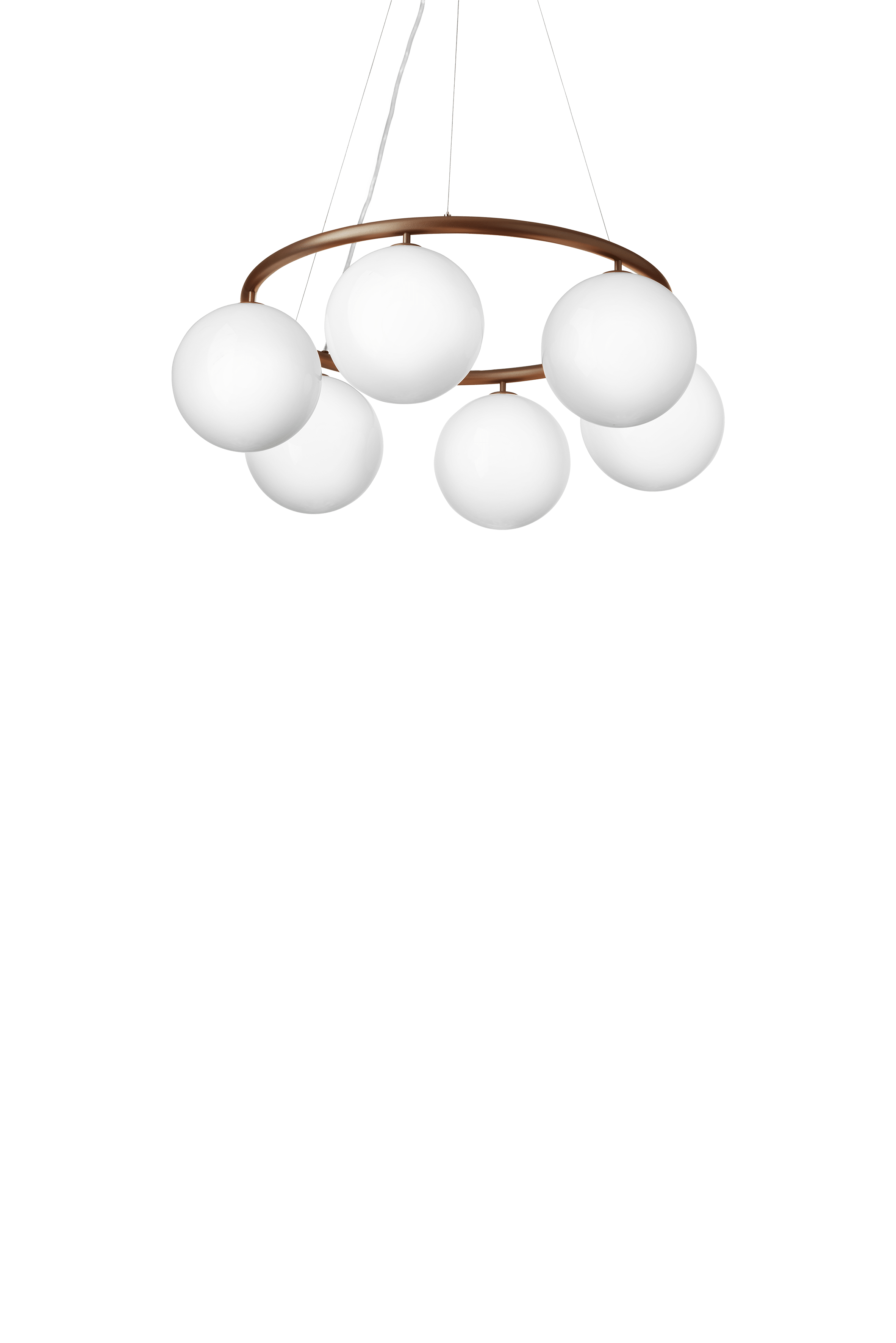 MIIRA 6 CIRCULAR Pendant Lamp Dark Brown with Opal Glass