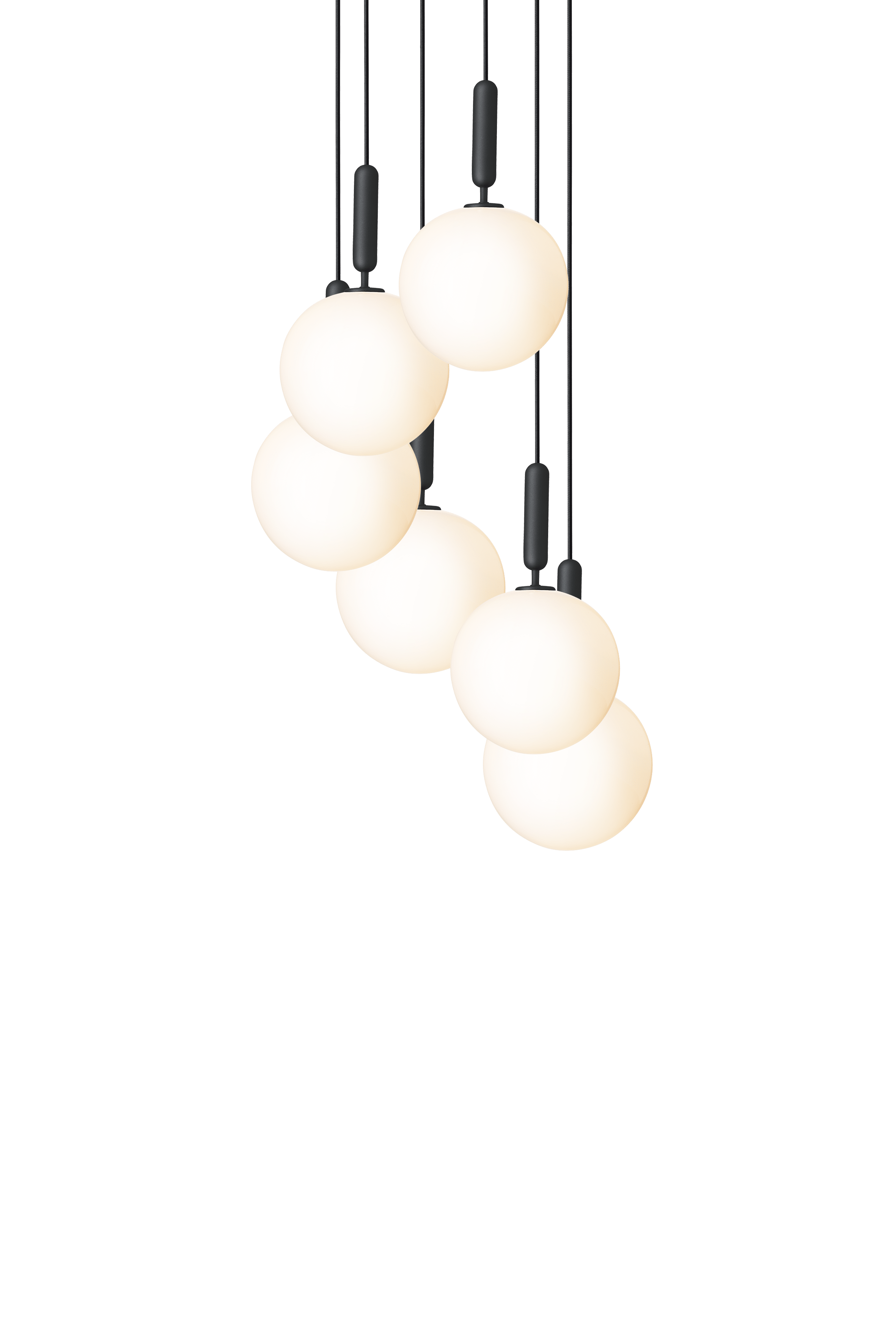 MIIRA 6 Pendant Lamp in Graphite with Opal Glass