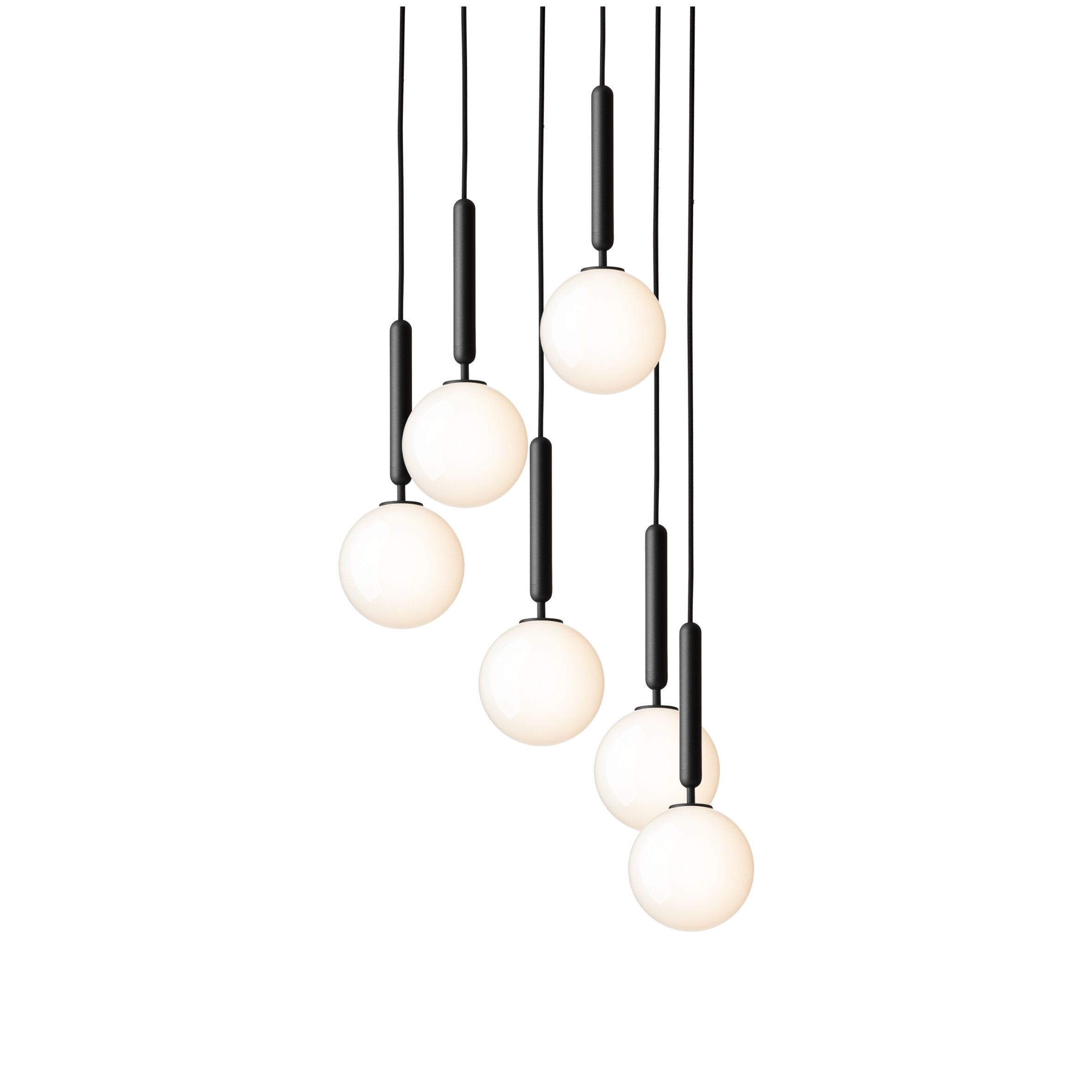 MIIRA 6 Pendant Lamp in Graphite with Opal Glass