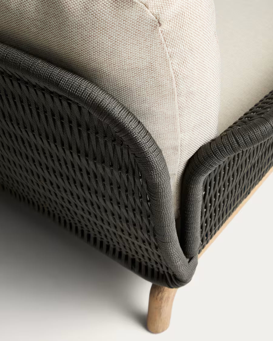 ALIPA Beige and Black 2-Seater Garden Sofa