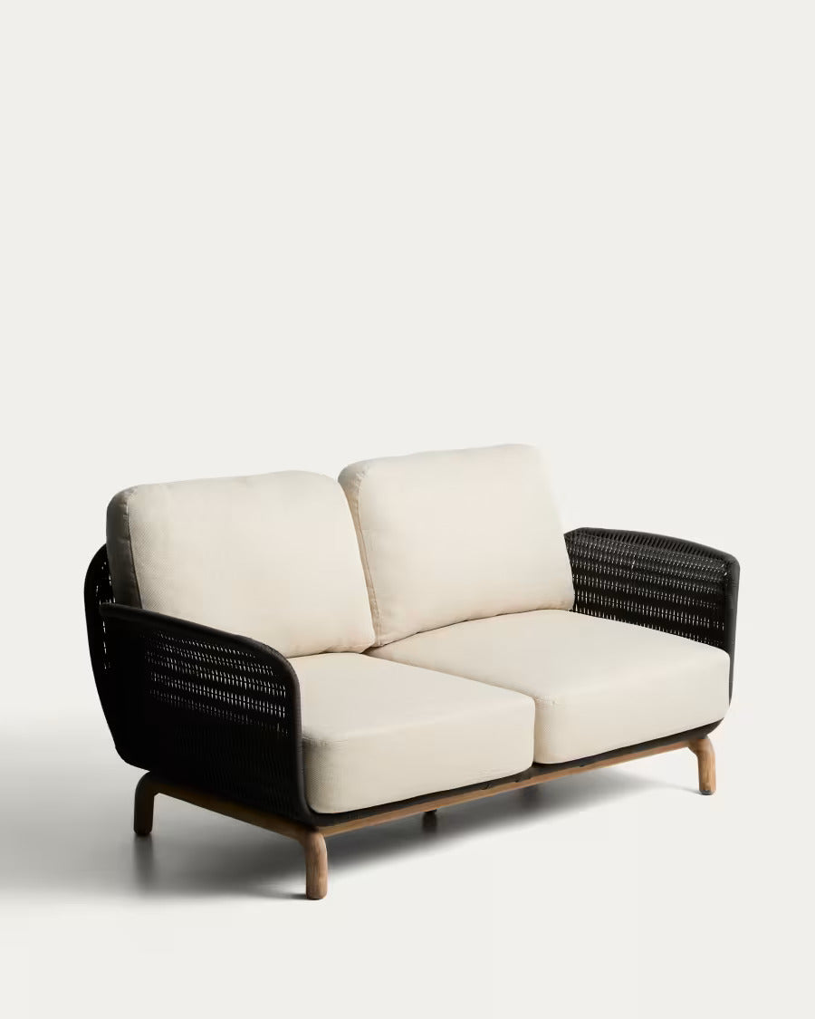 ALIPA Beige and Black 2-Seater Garden Sofa