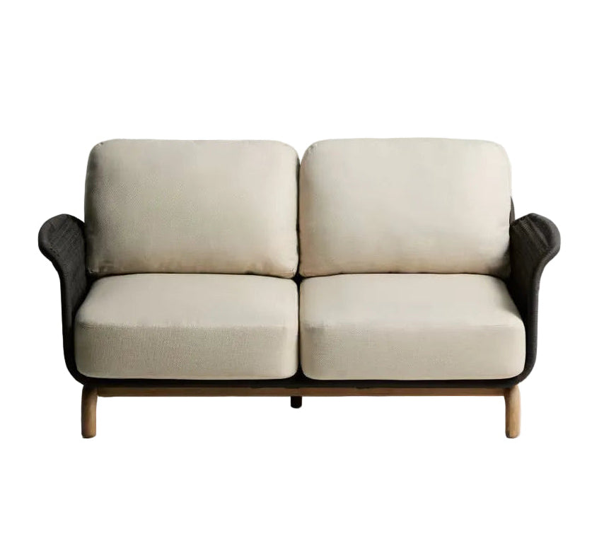 ALIPA Beige and Black 2-Seater Garden Sofa