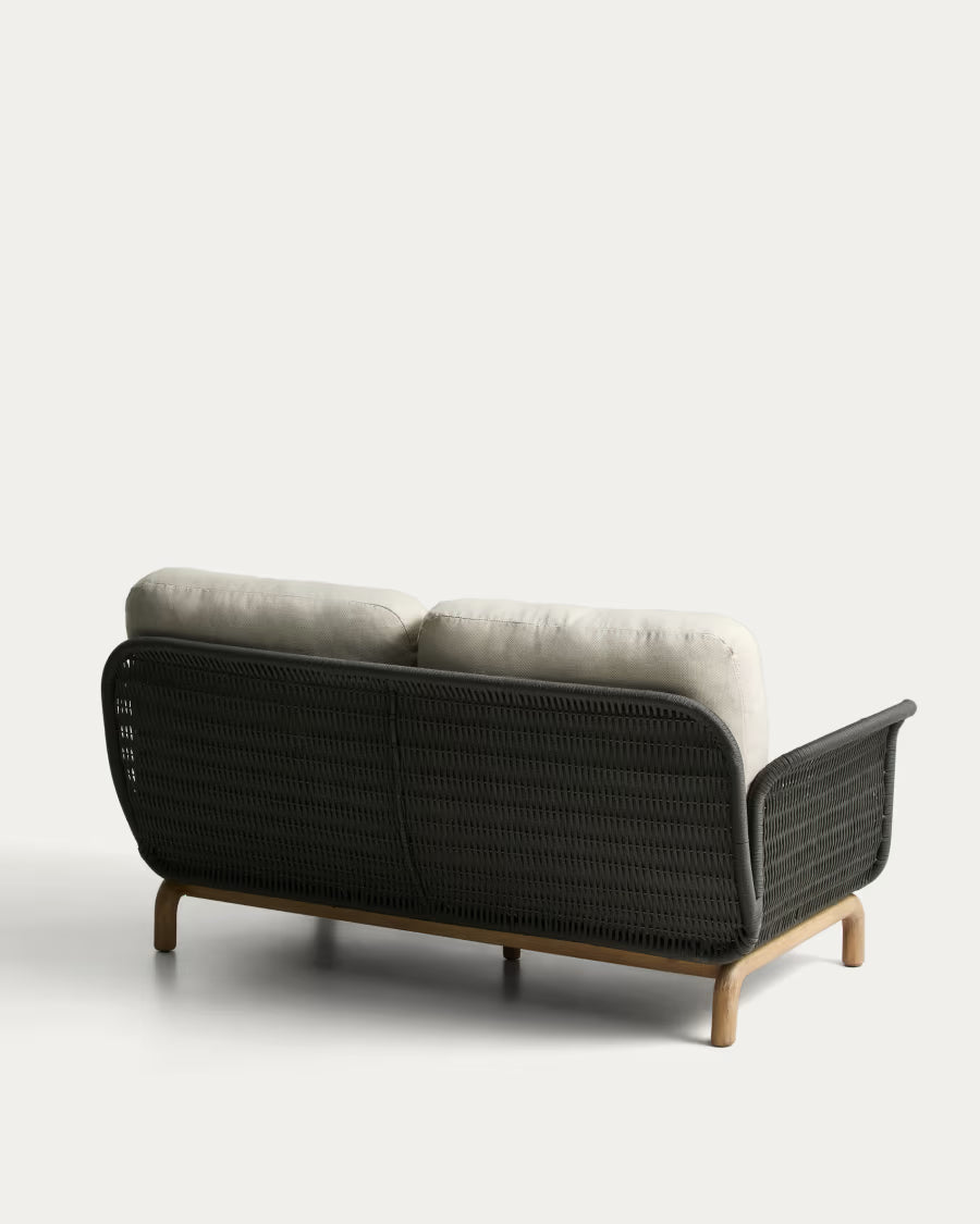 ALIPA Beige and Black 2-Seater Garden Sofa