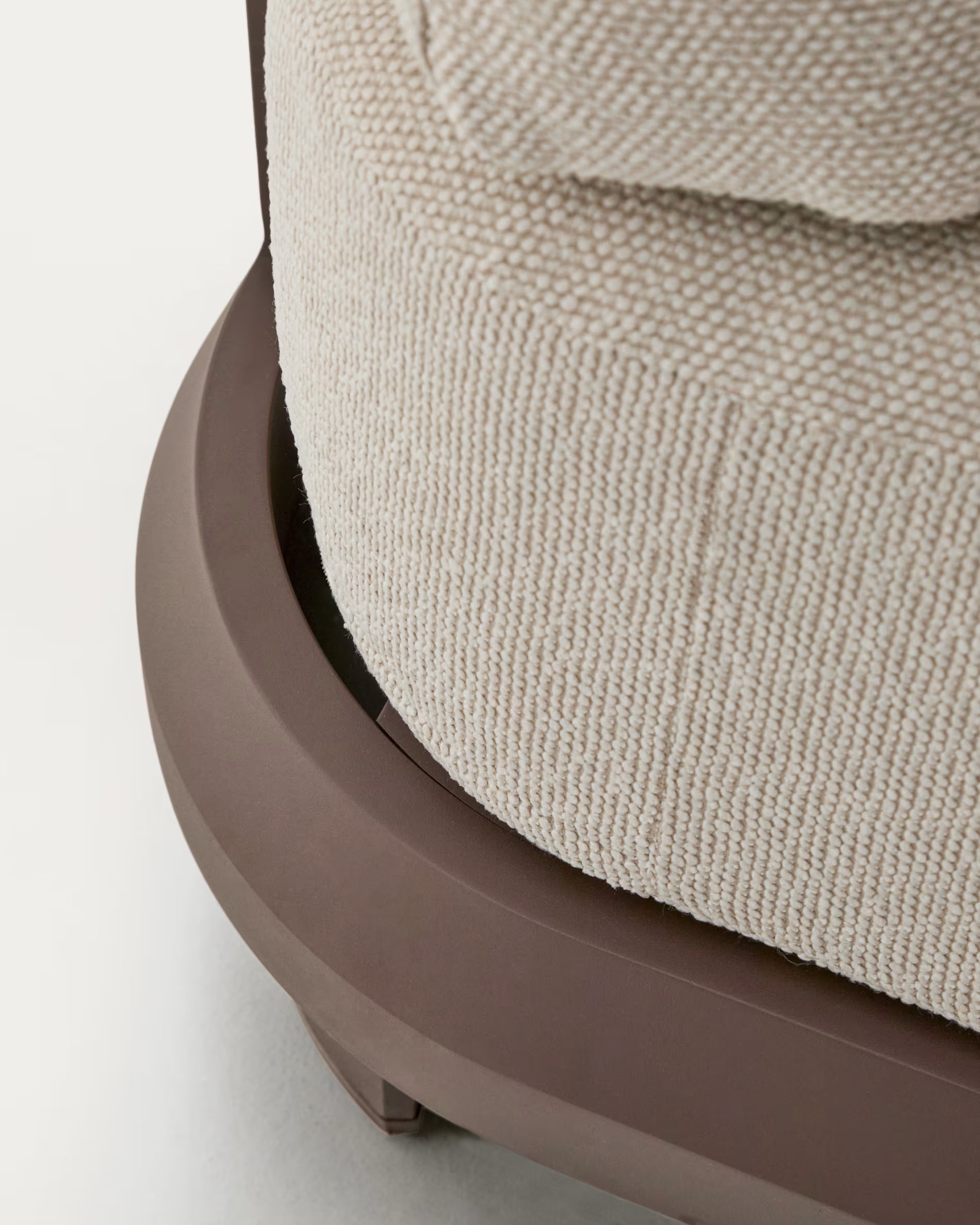NERANO Light Beige 3-Seater Garden Sofa with Brown Base