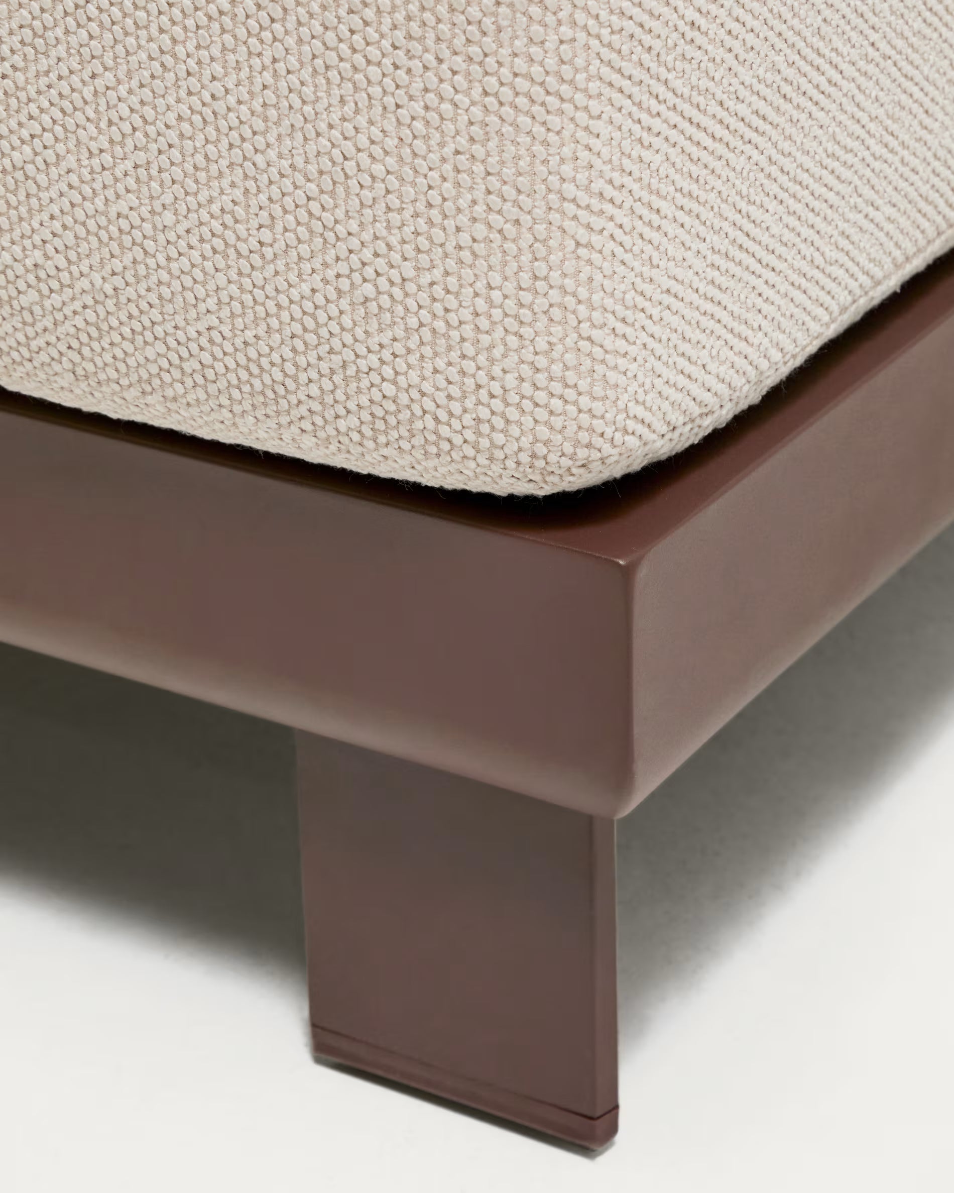 NERANO Light Beige 3-Seater Garden Sofa with Brown Base