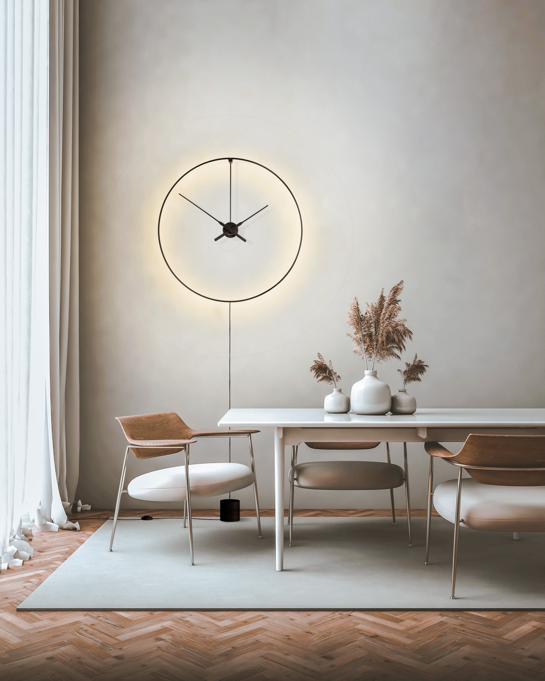 Illuminated Floor Clock OMBRA Black