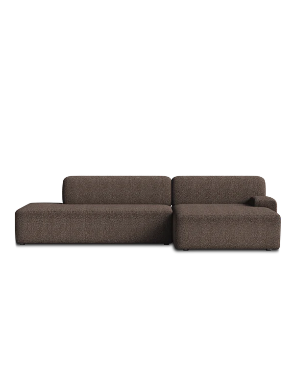 Sofa modułowa UMI - szezlong prawostronny brązowy