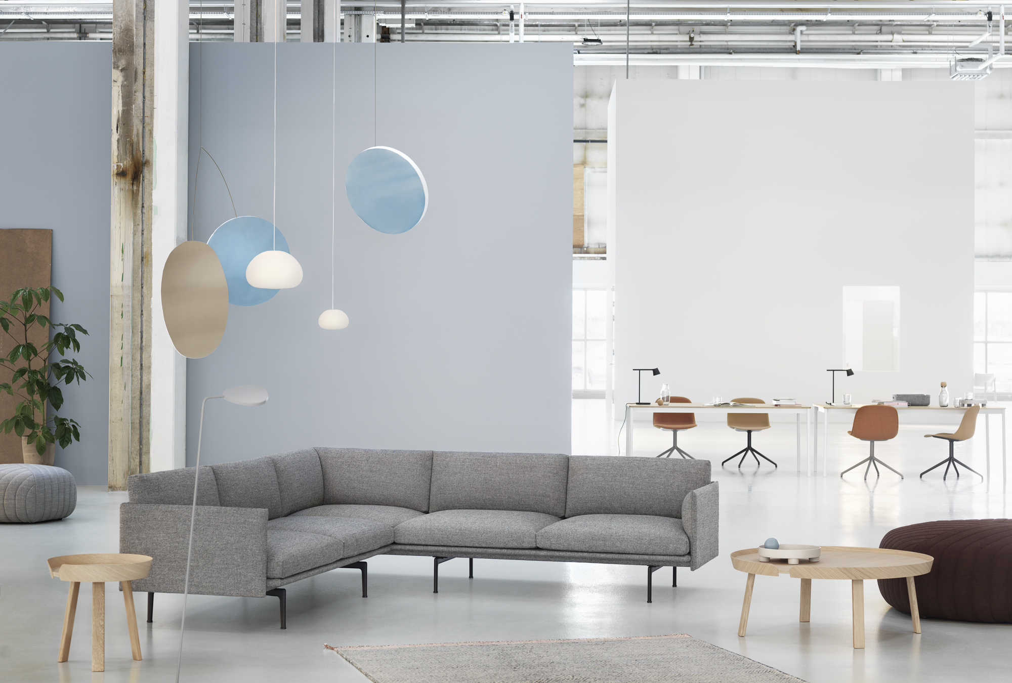 Symmetrical OUTLINE upholstered corner sofa
