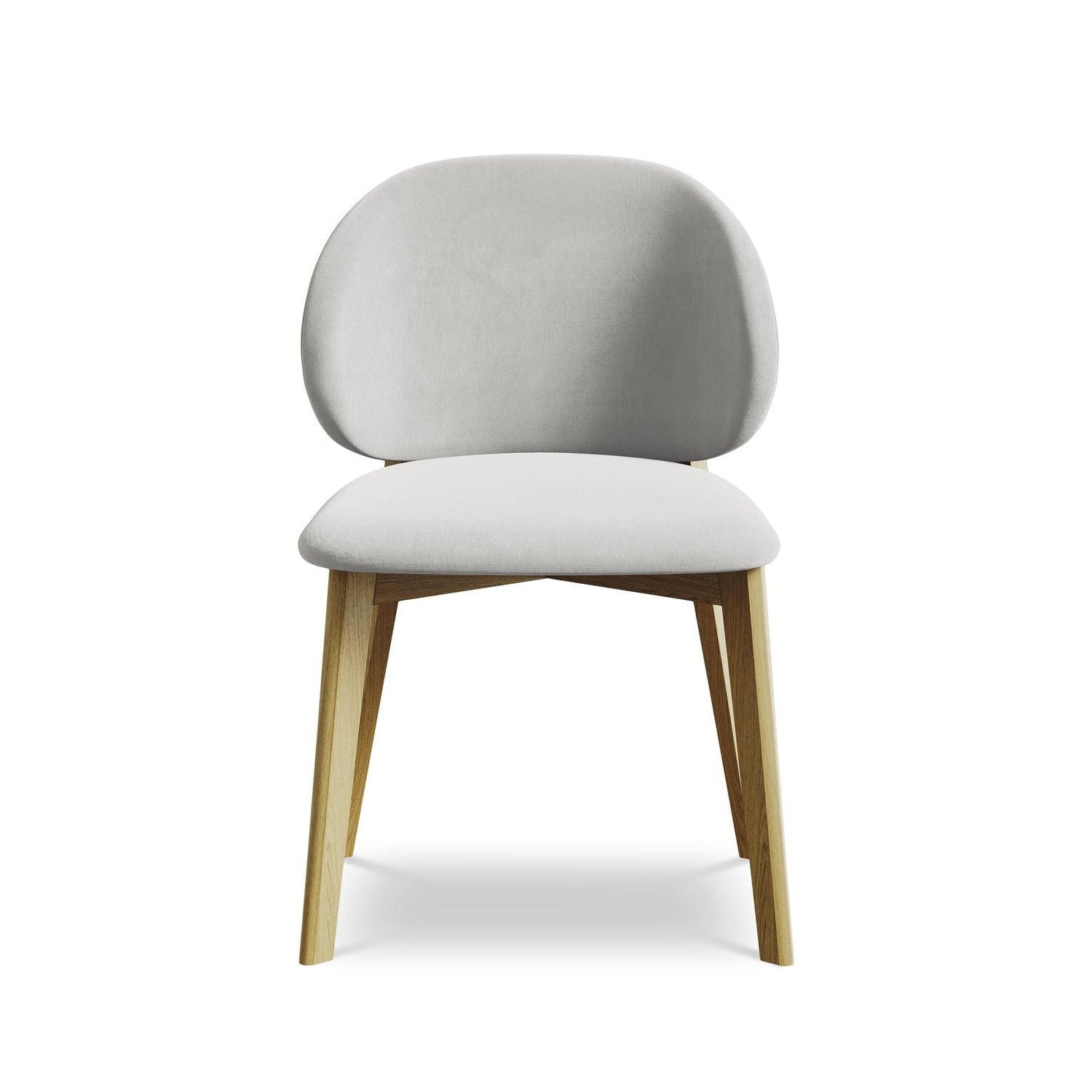 Velvet Chair PAHOA Silver with Beech Base