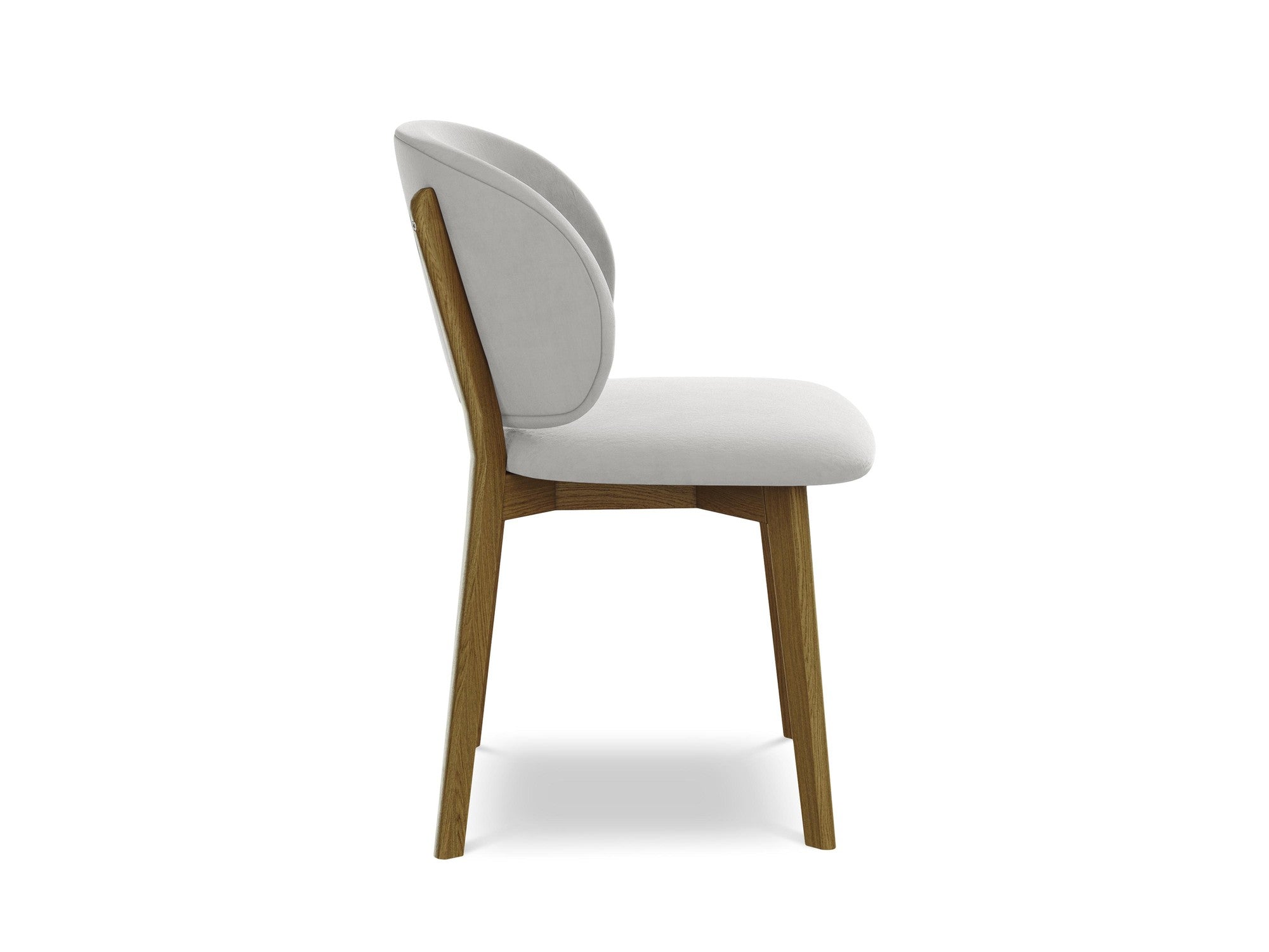 Velvet Chair PAHOA Silver with Beech Base