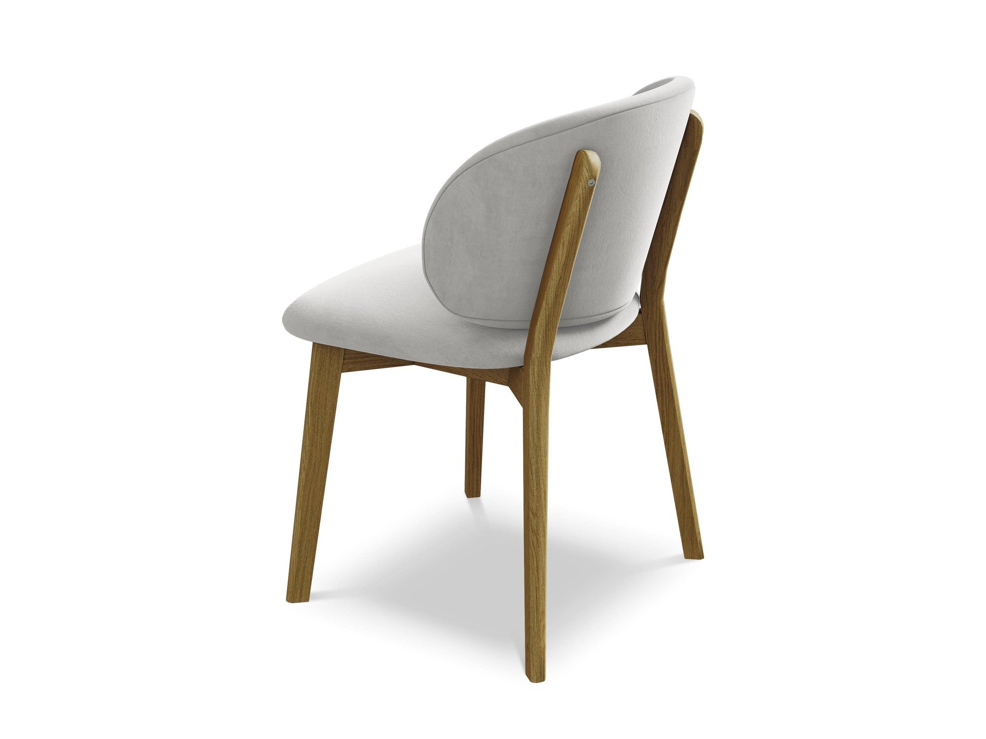 Velvet Chair PAHOA Silver with Beech Base