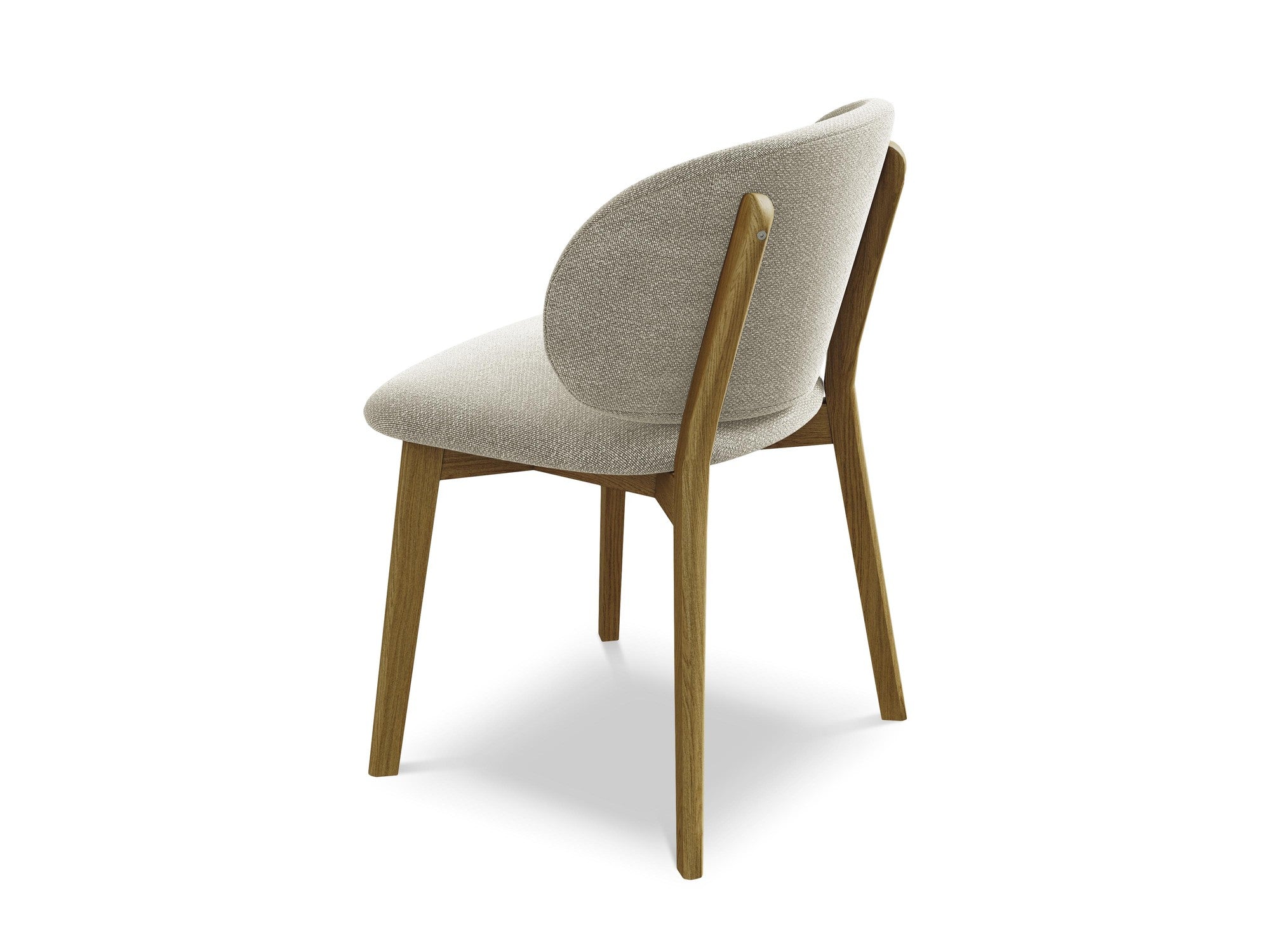 PAHOA chair in taupe boucle with a beech base
