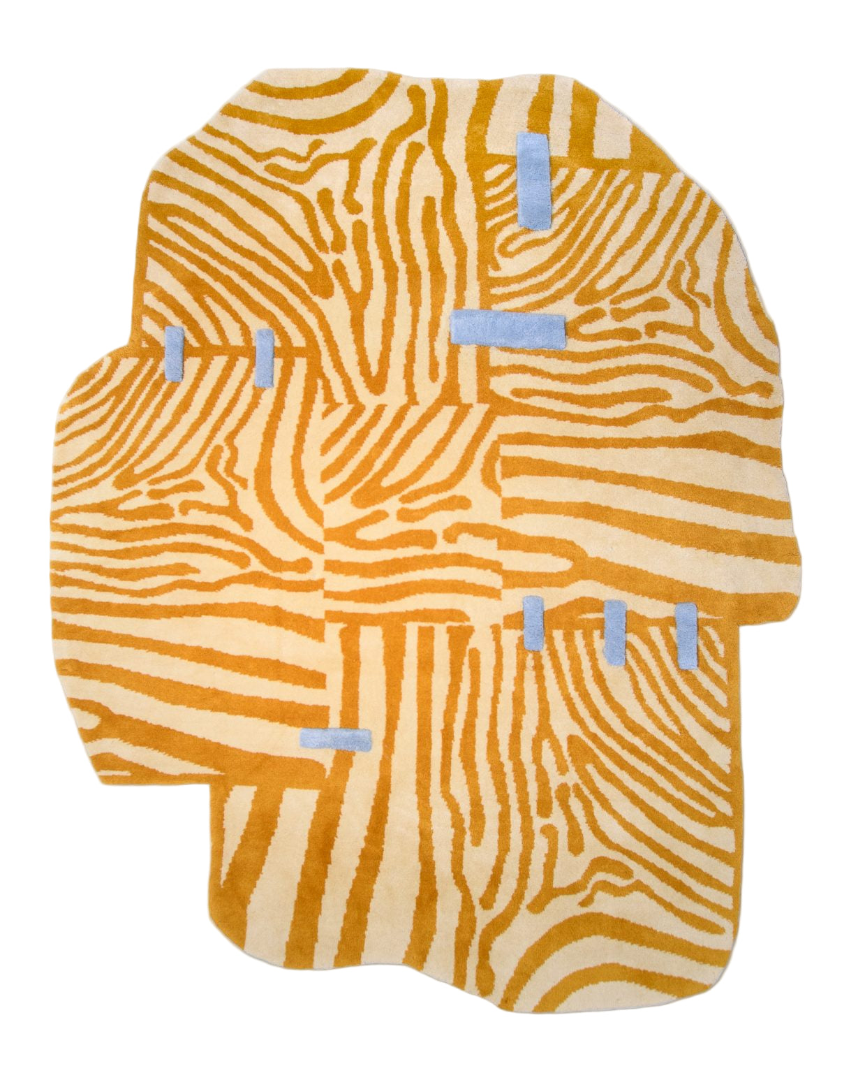 Asymmetrical decorative rug PATCH orange