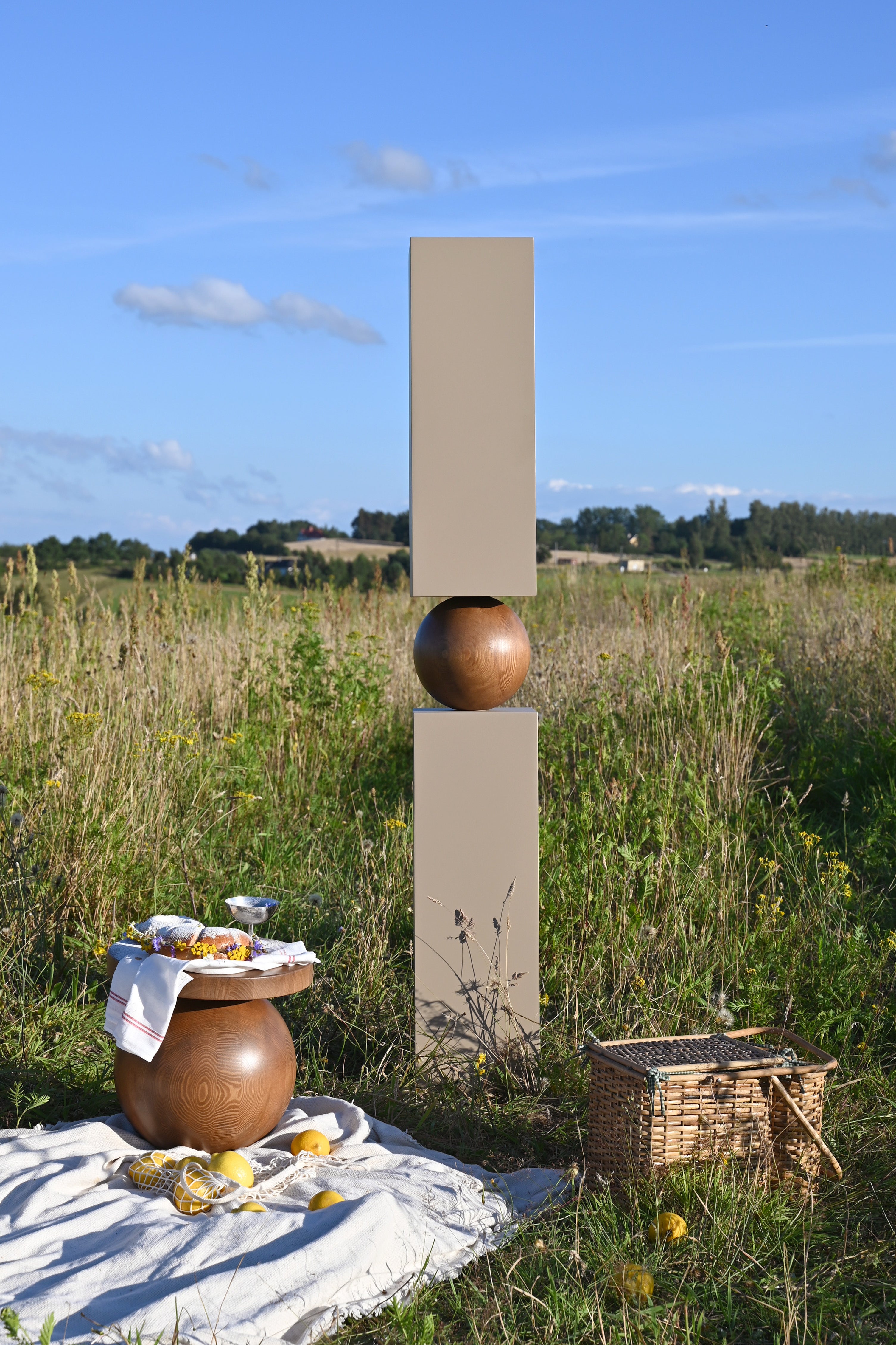 PECAN LONG shelf made of wood and steel
