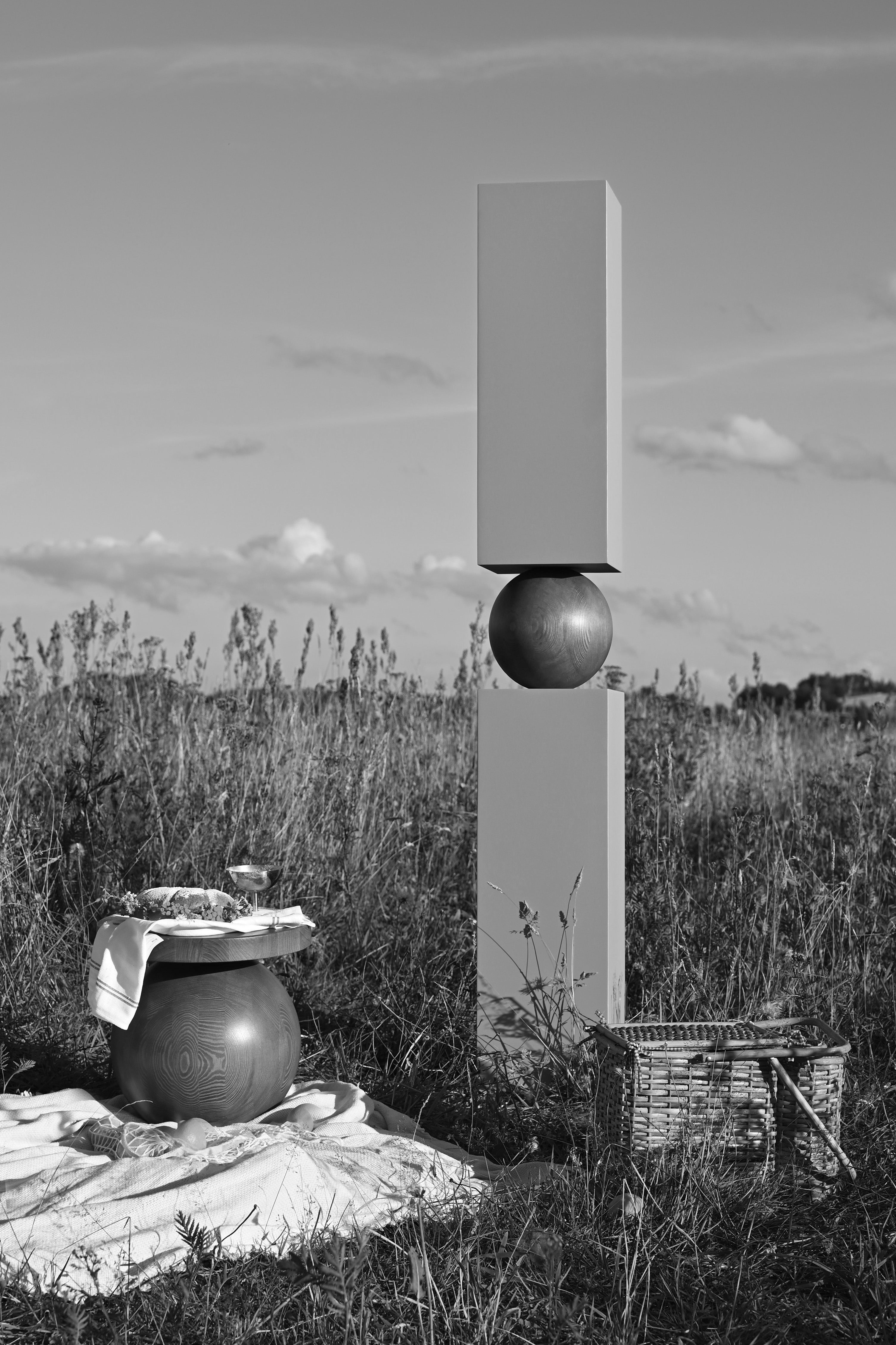 PECAN LONG shelf made of wood and steel