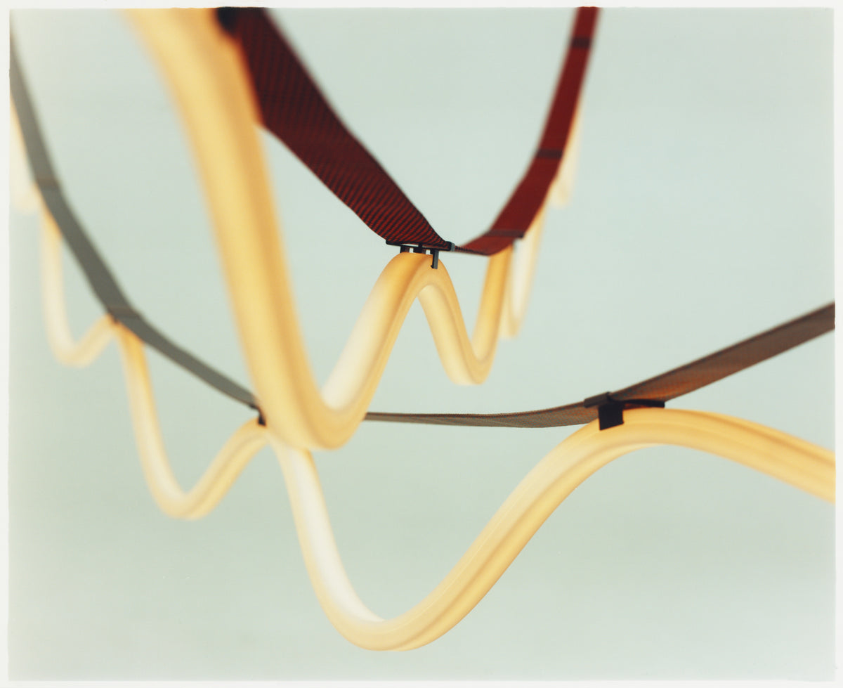 SPLINE Pendant Lamp in Brown with Orange