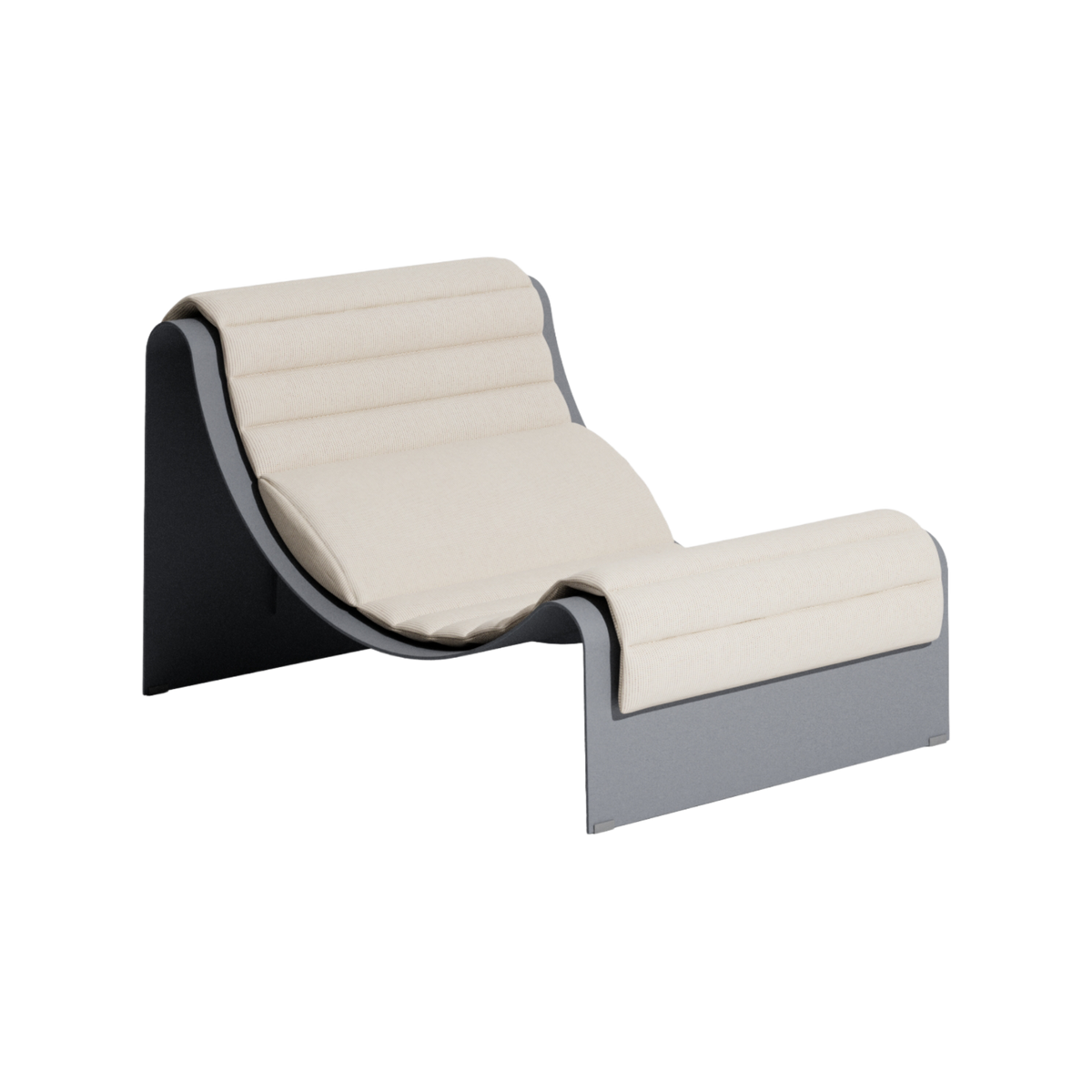 ECLIPSE gray lounge chair with a cream cushion