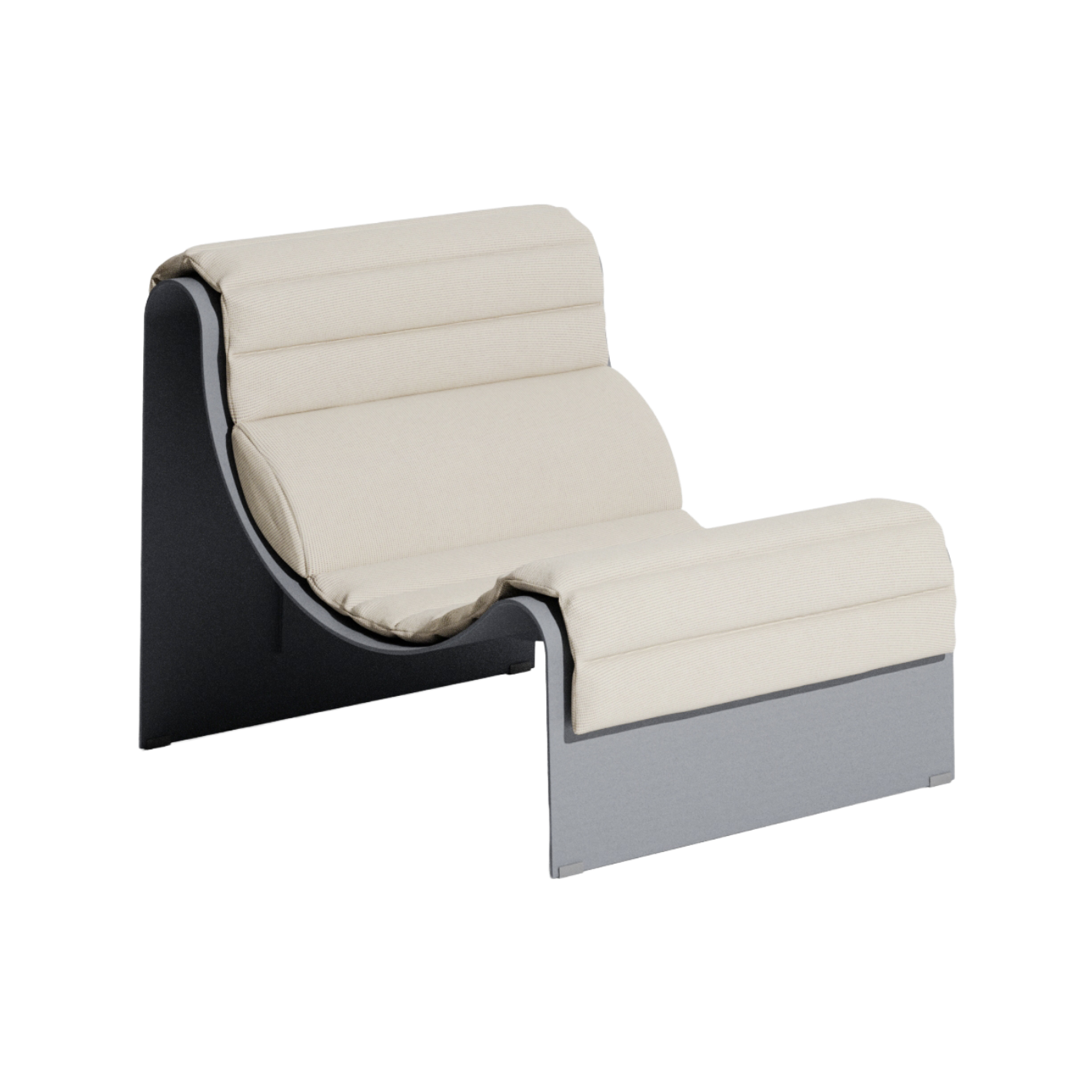 ECLIPSE Armchair in Gray with Cream Cushion