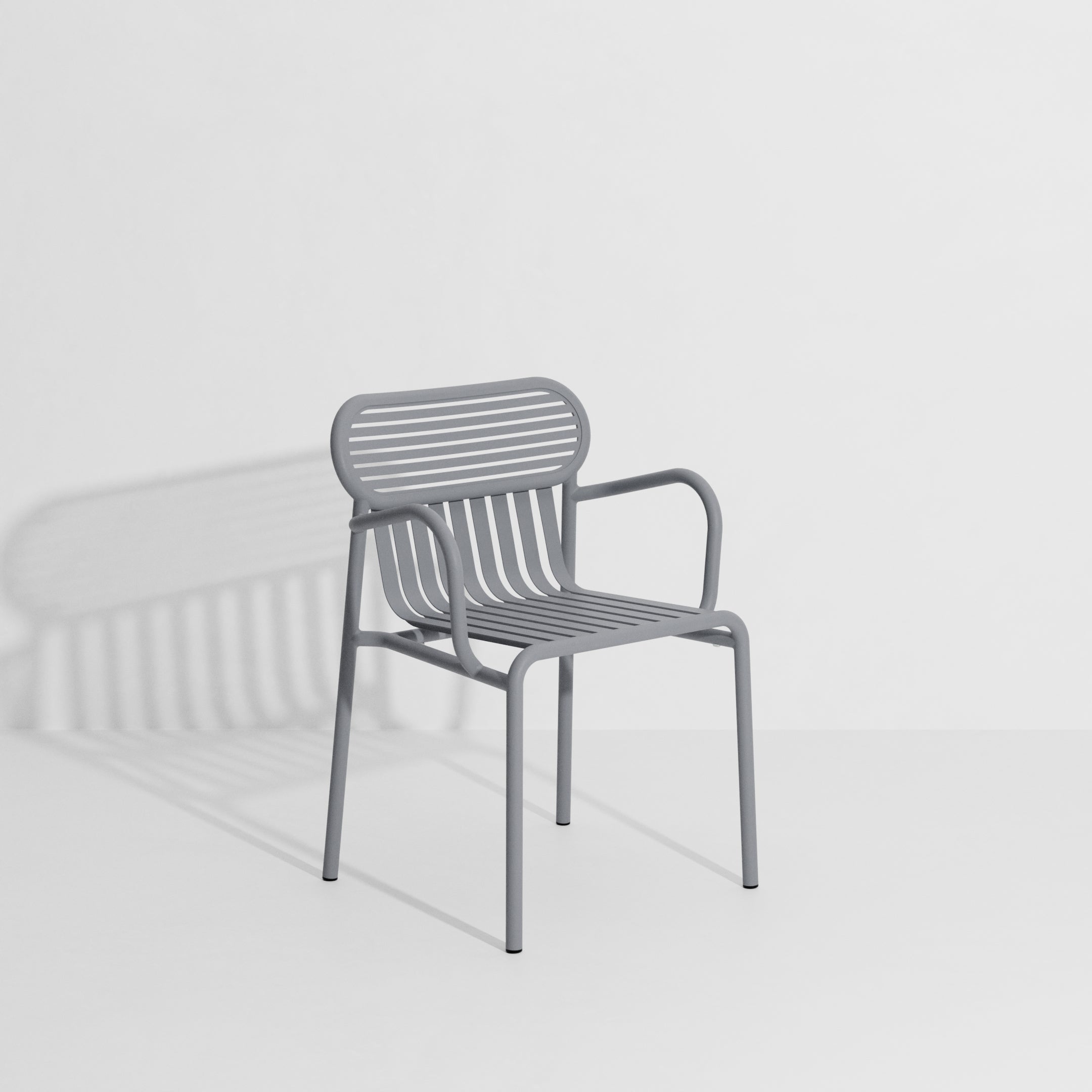 WEEK-END Gray Garden Chair with Armrests
