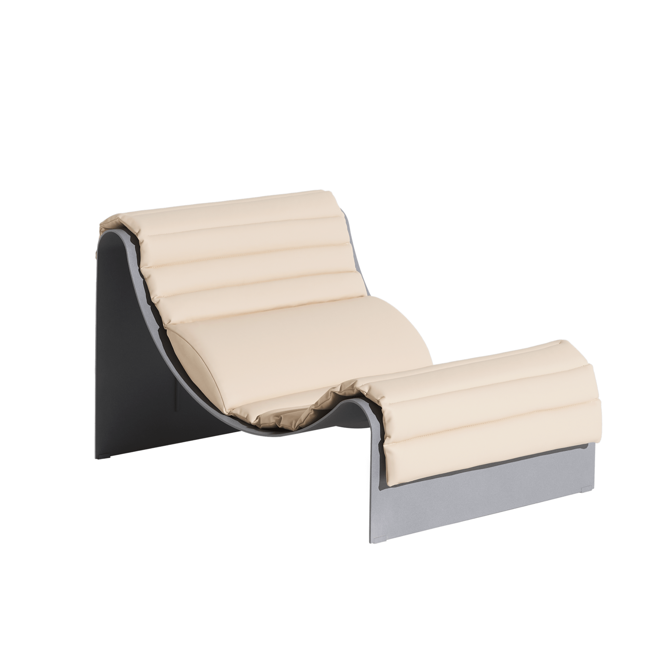 ECLIPSE Gray Lounger with Beige Cushion
