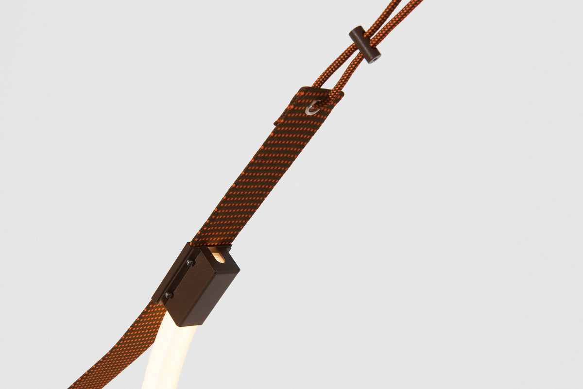 SPLINE Pendant Lamp in Brown with Orange
