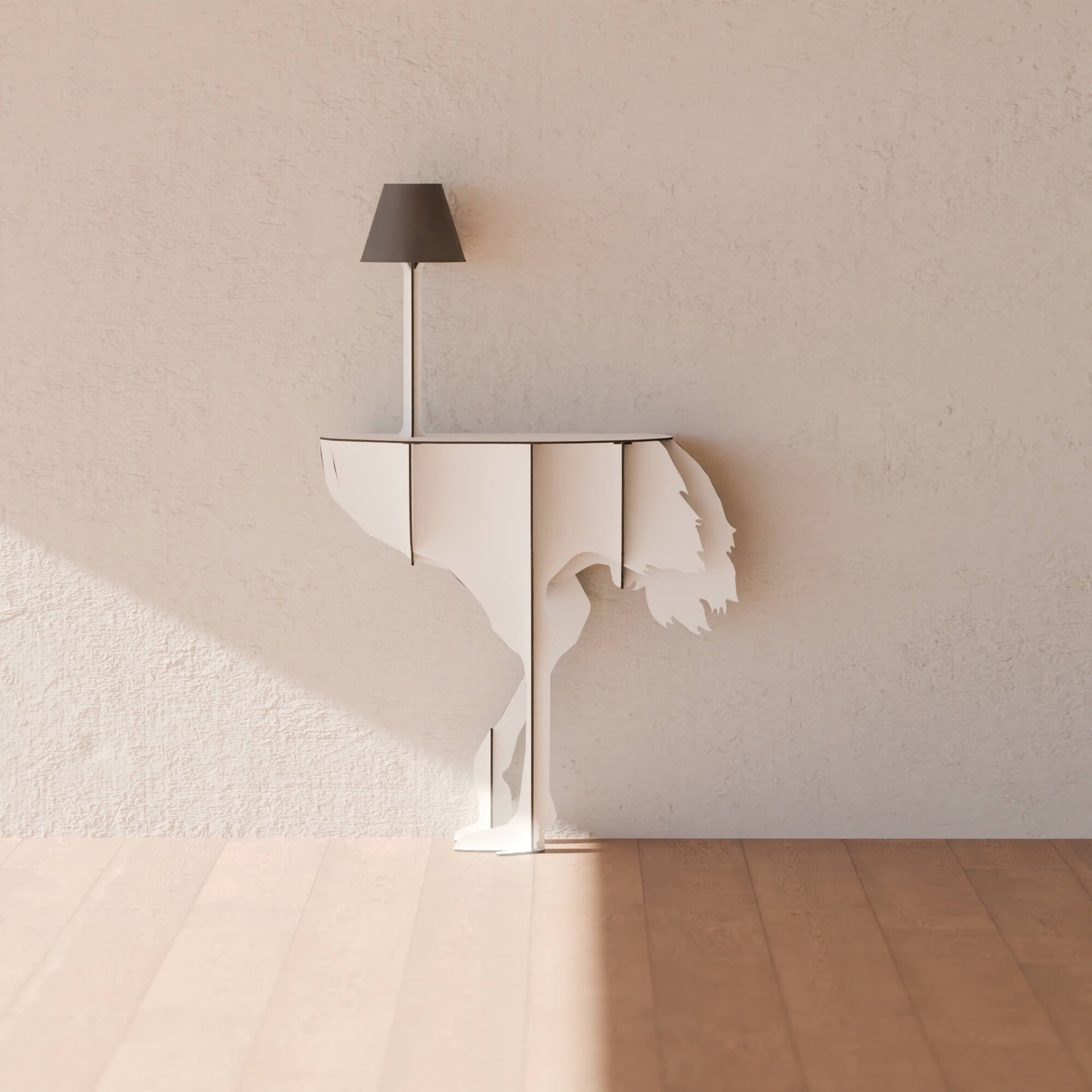 Console with lamp DIVA LUCIA white