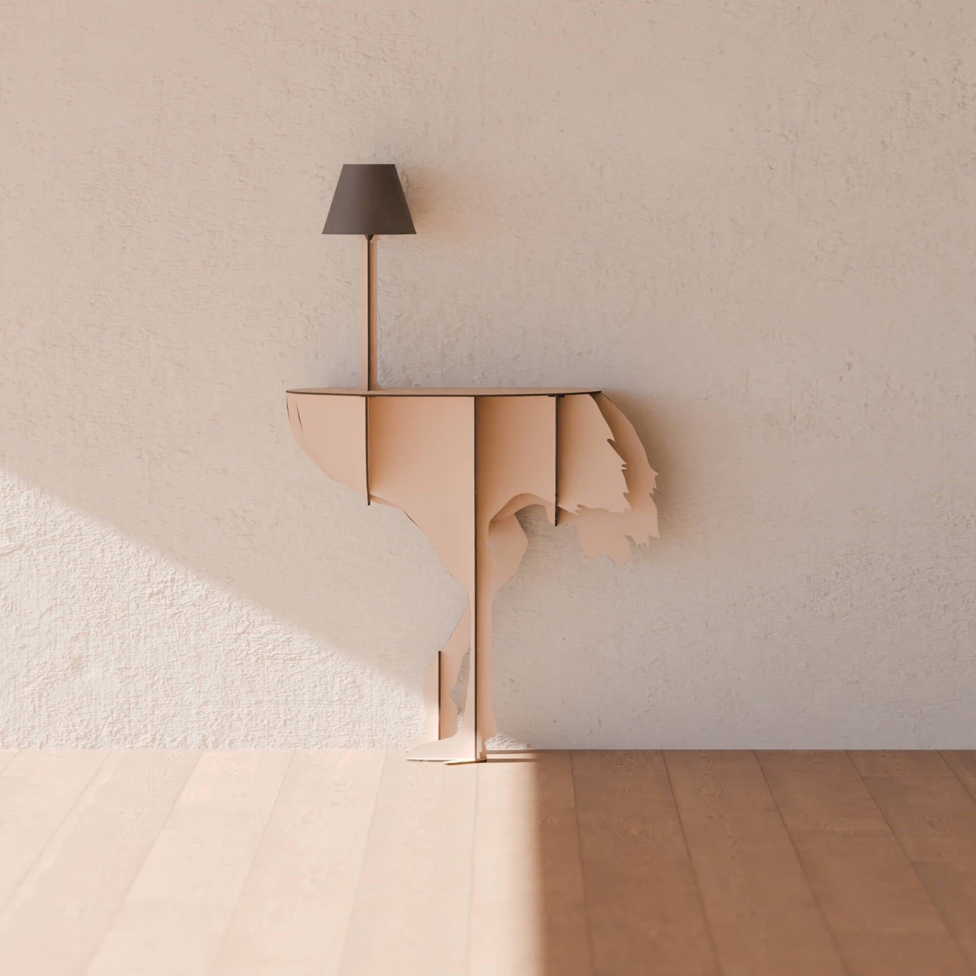 Console with lamp DIVA LUCIA beige