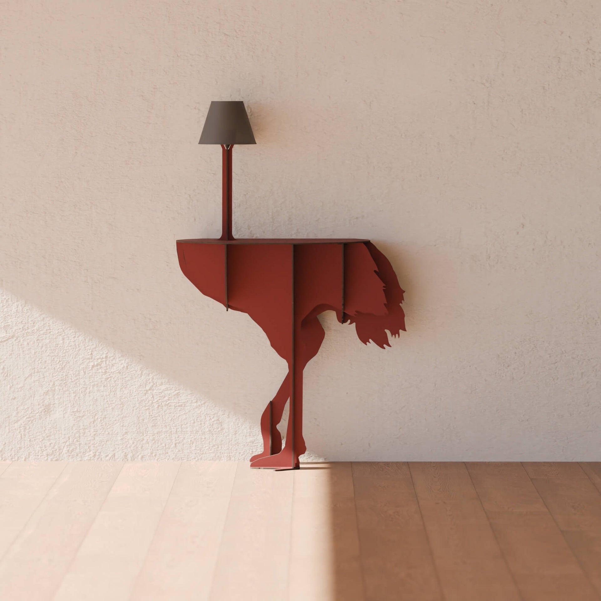 Console with lamp DIVA LUCIA burgundy