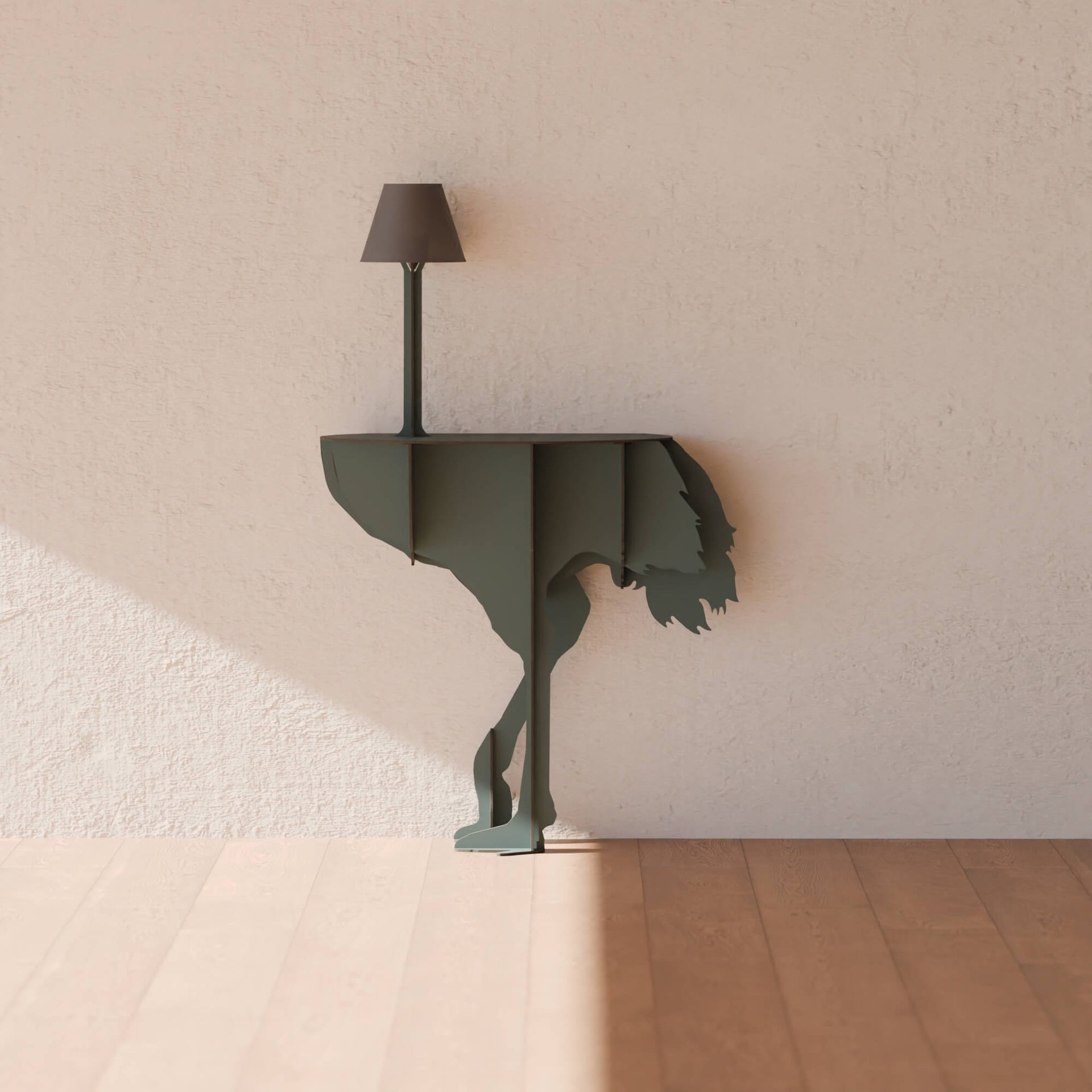 Console with lamp DIVA LUCIA dark green