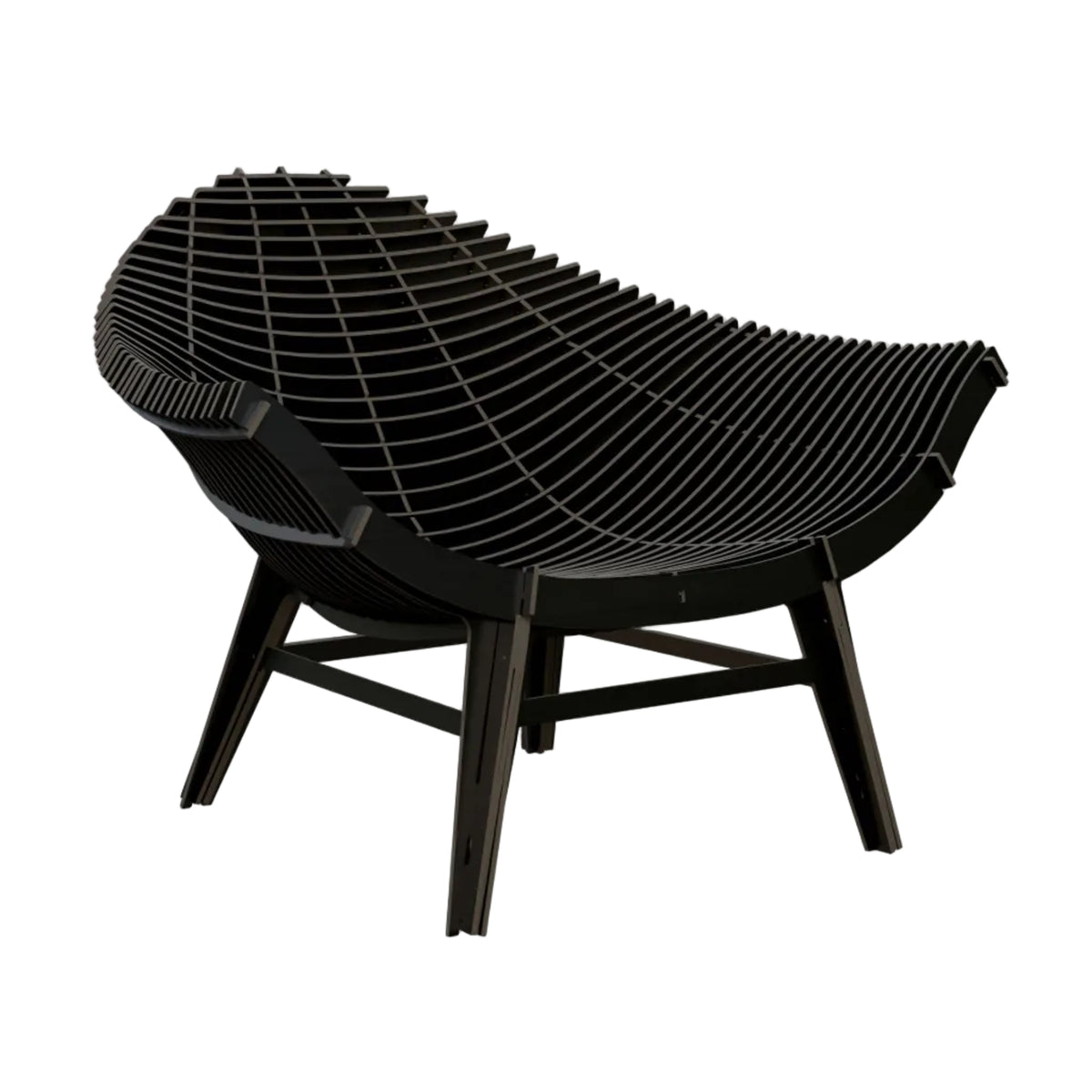 Outdoor armchair MANTA black