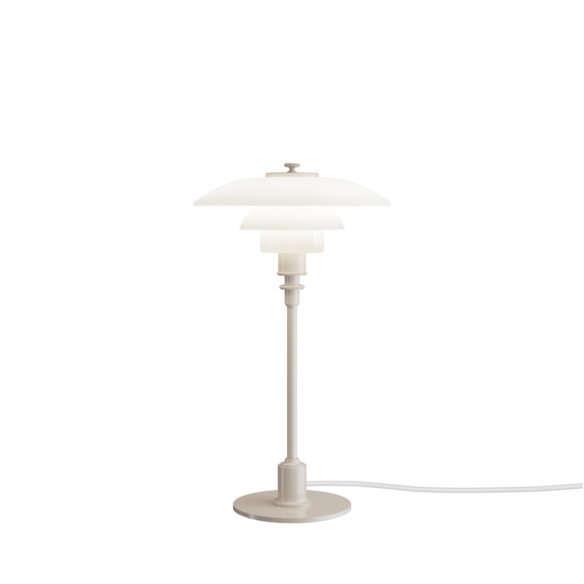 PH 2/1 Table Lamp in White with Beige Base