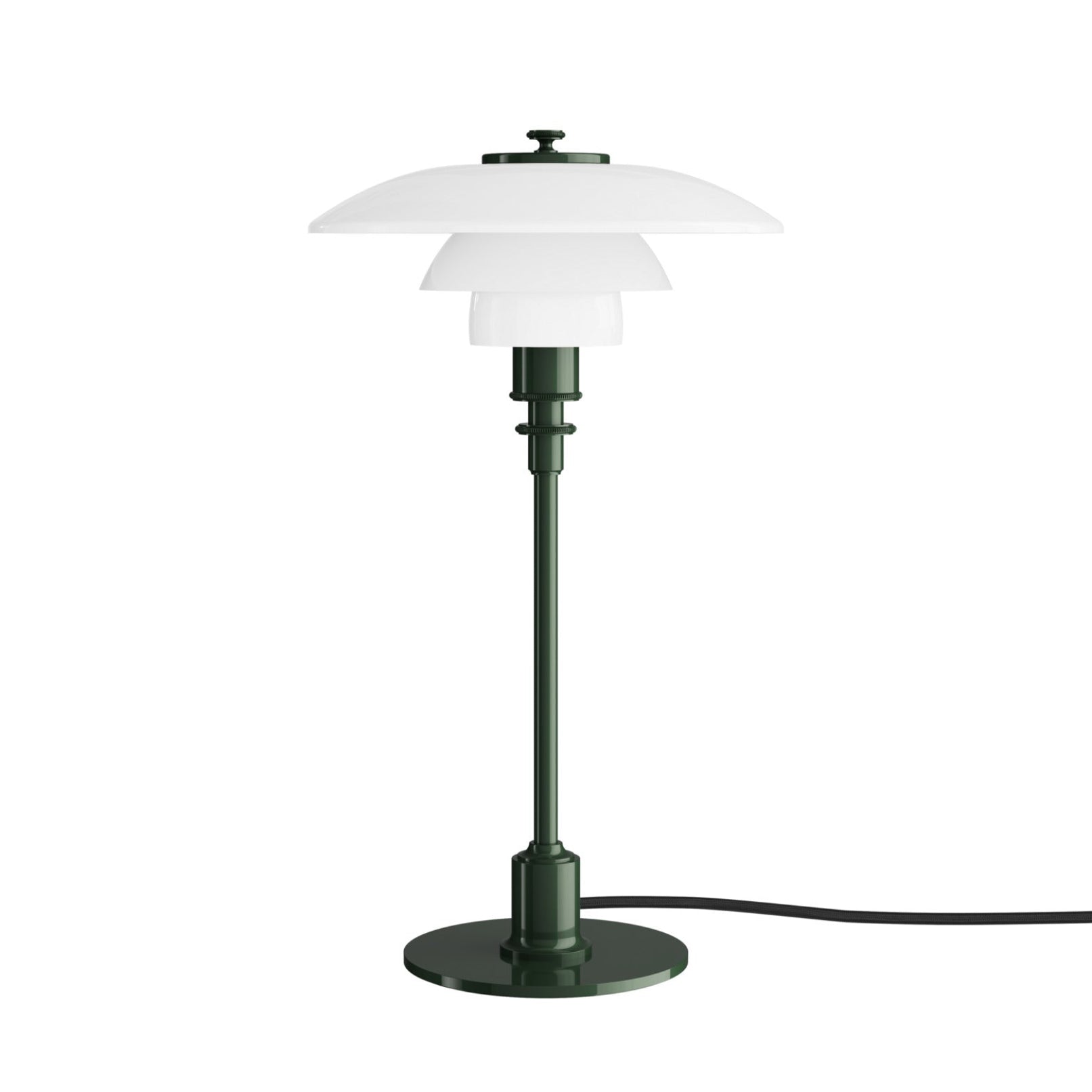 PH 2/1 Table Lamp in White with Dark Green Base