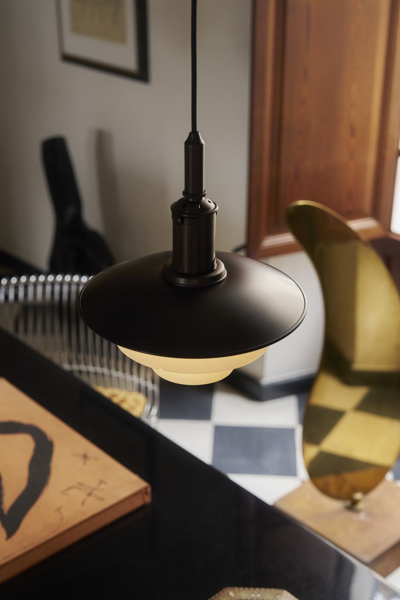 PH 3/3 pendant lamp white with black matte finish