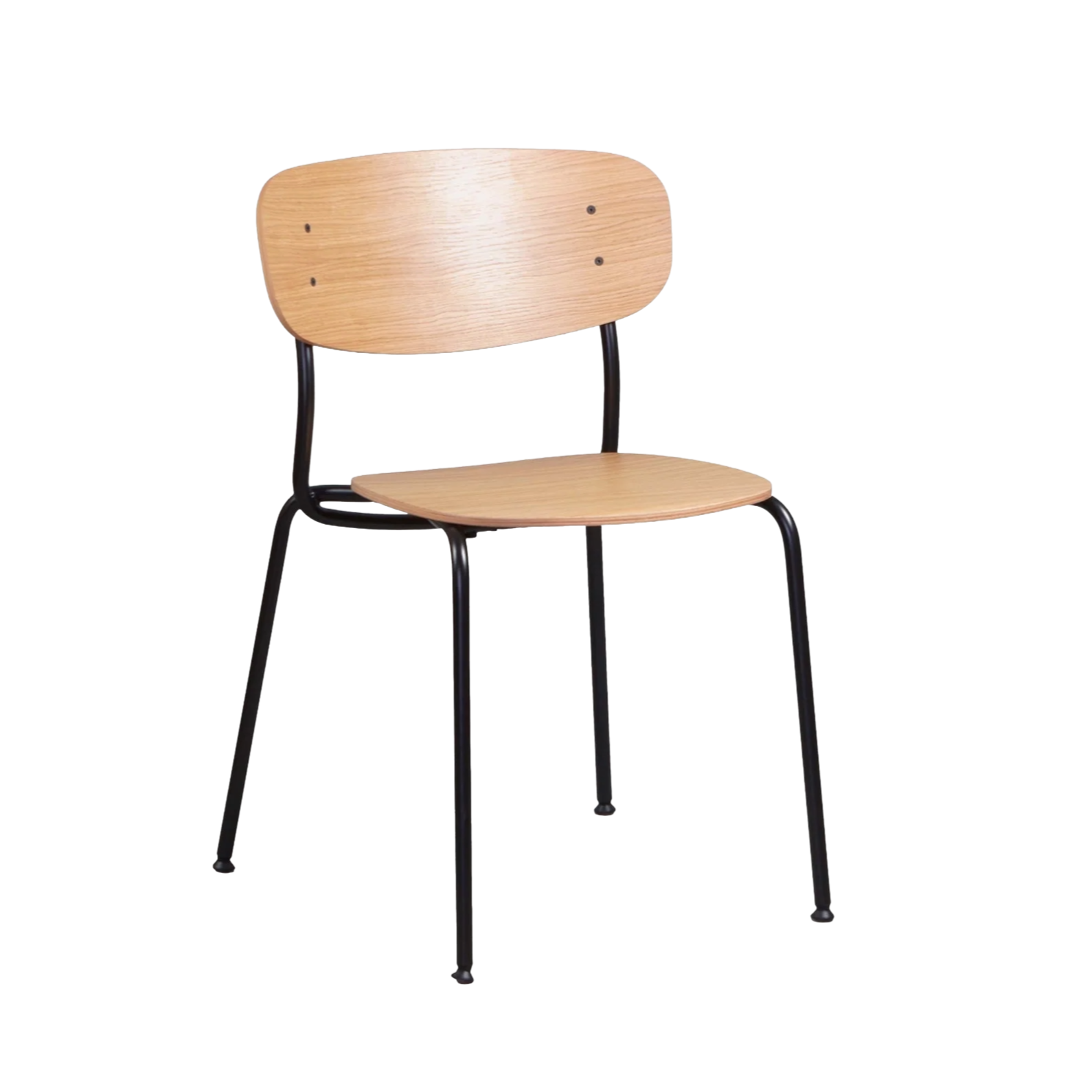 SPLOT chair in oak wood with a black base
