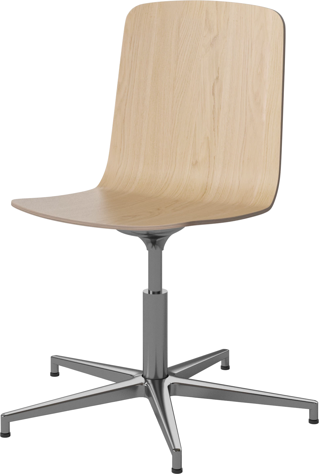 Palm Office Chair bleichte Furnier mit einer Metallbasis gebleicht