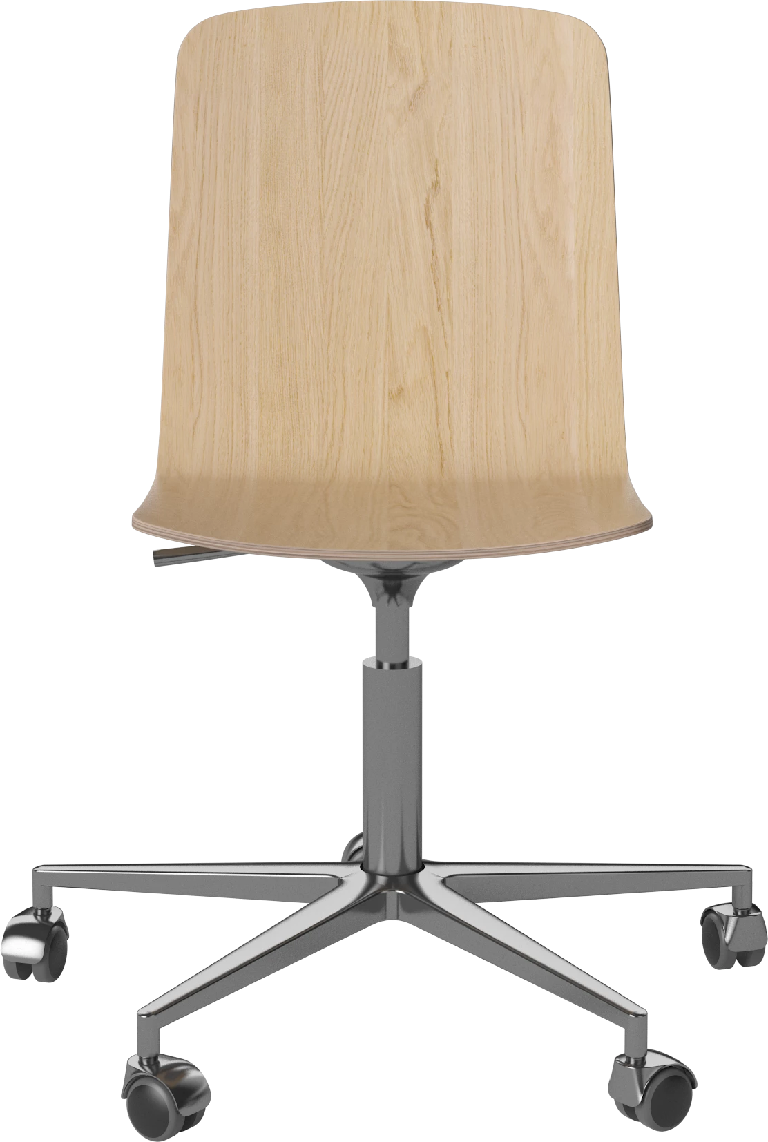 Palm Office Chair bleichte Furnier mit einer Metallbasis gebleicht