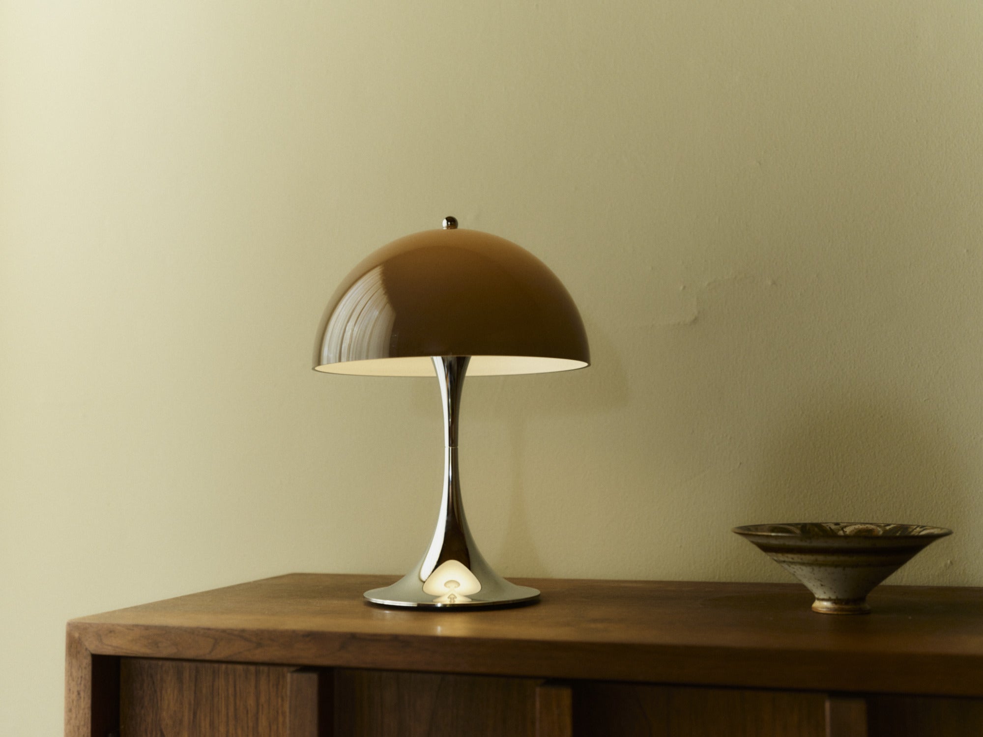 Portable Lamp PANTHELLA 250 brown with chrome base