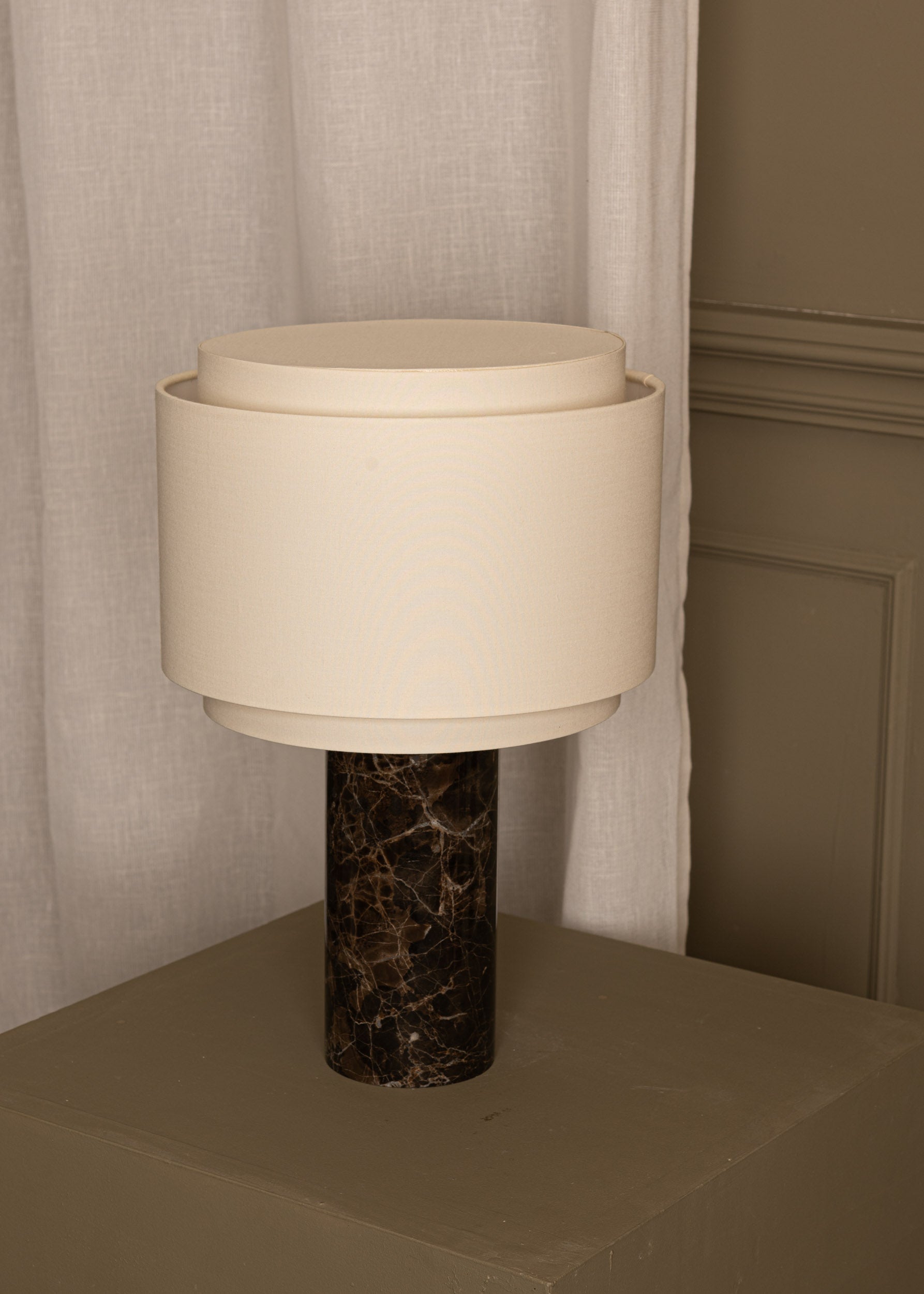 PIPITO DOUBLE Table Lamp Brown Marble