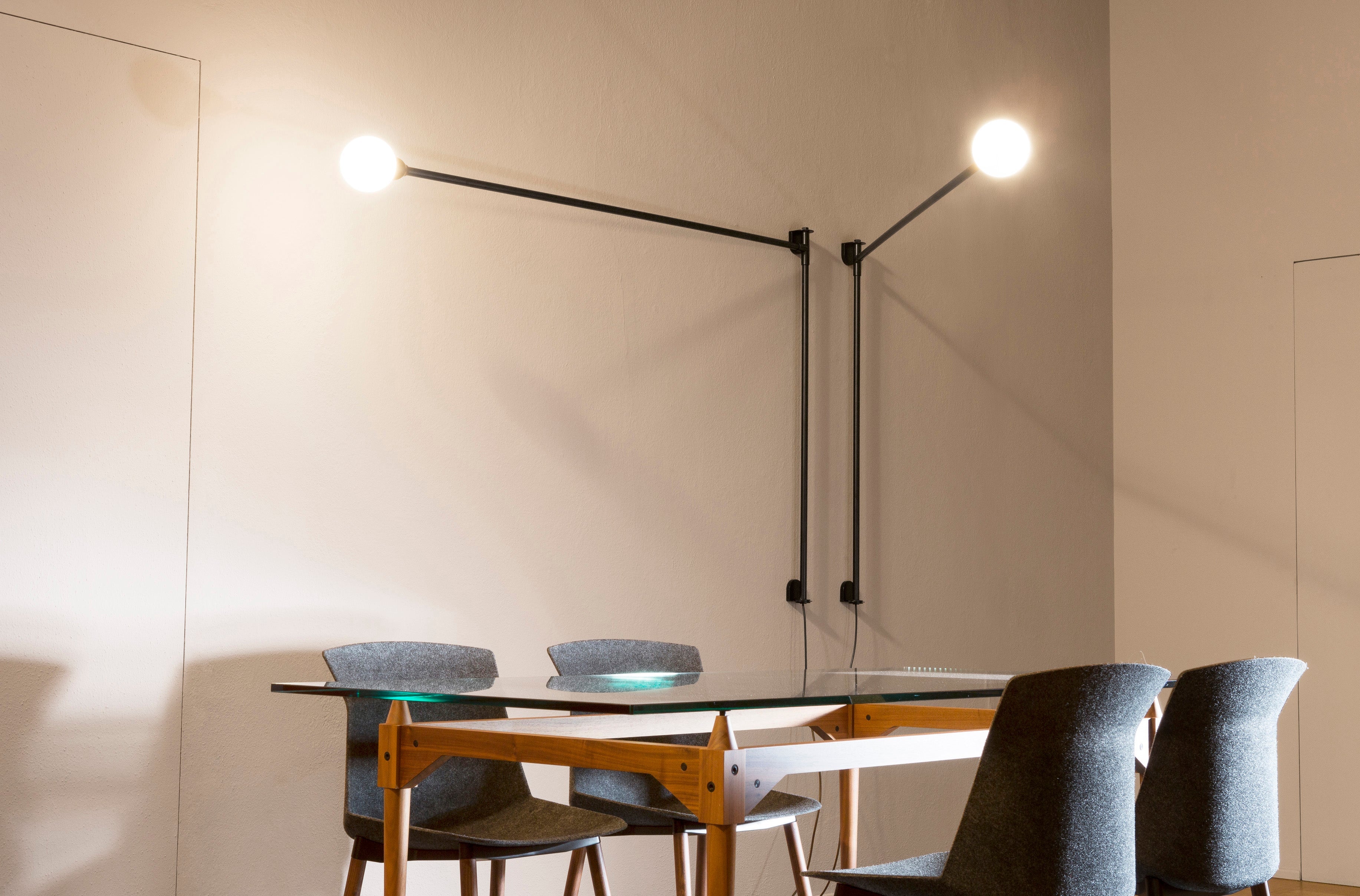 Wall lamp with arm POTENCE PIVOTANTE black