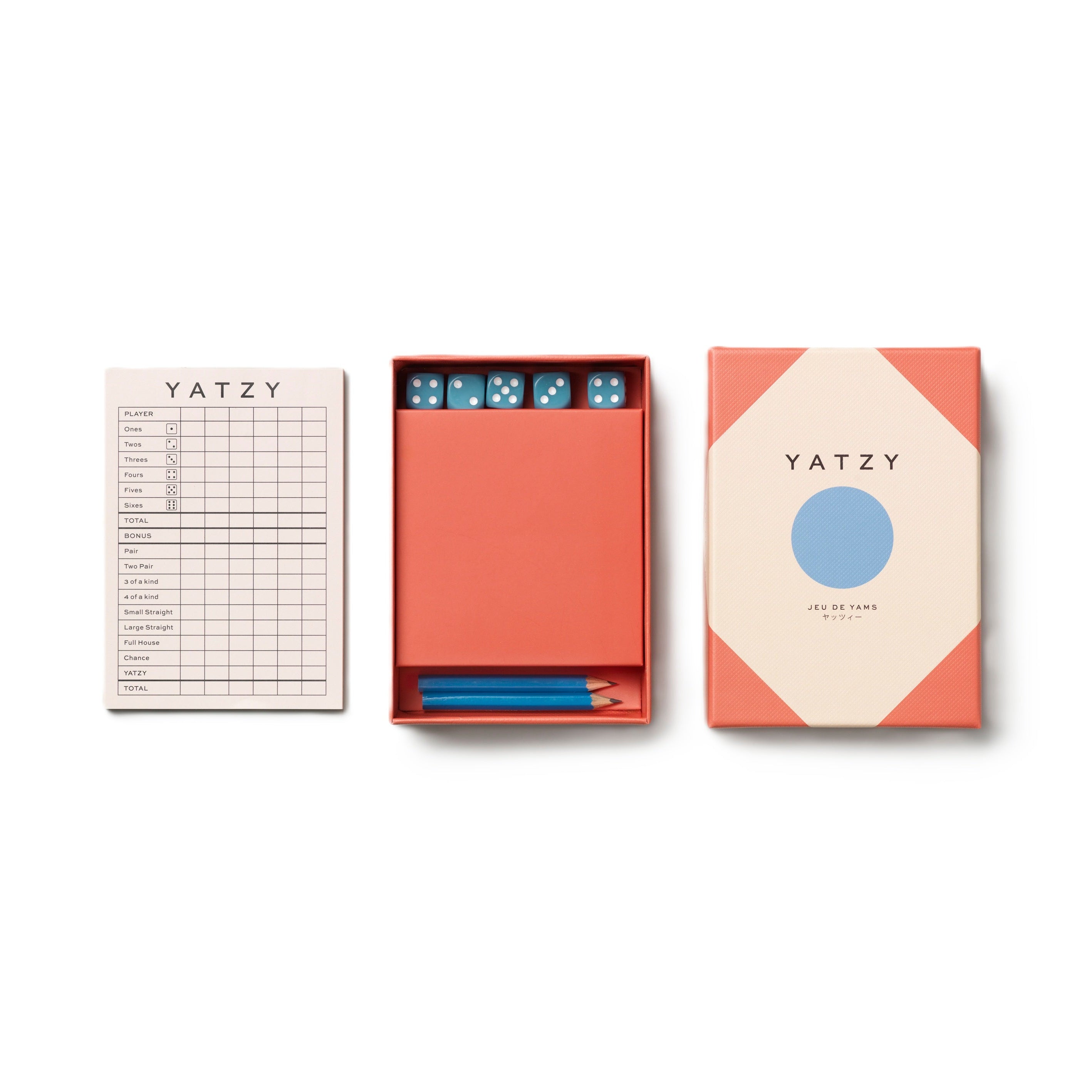 Red YATZY Dice Game with Beige