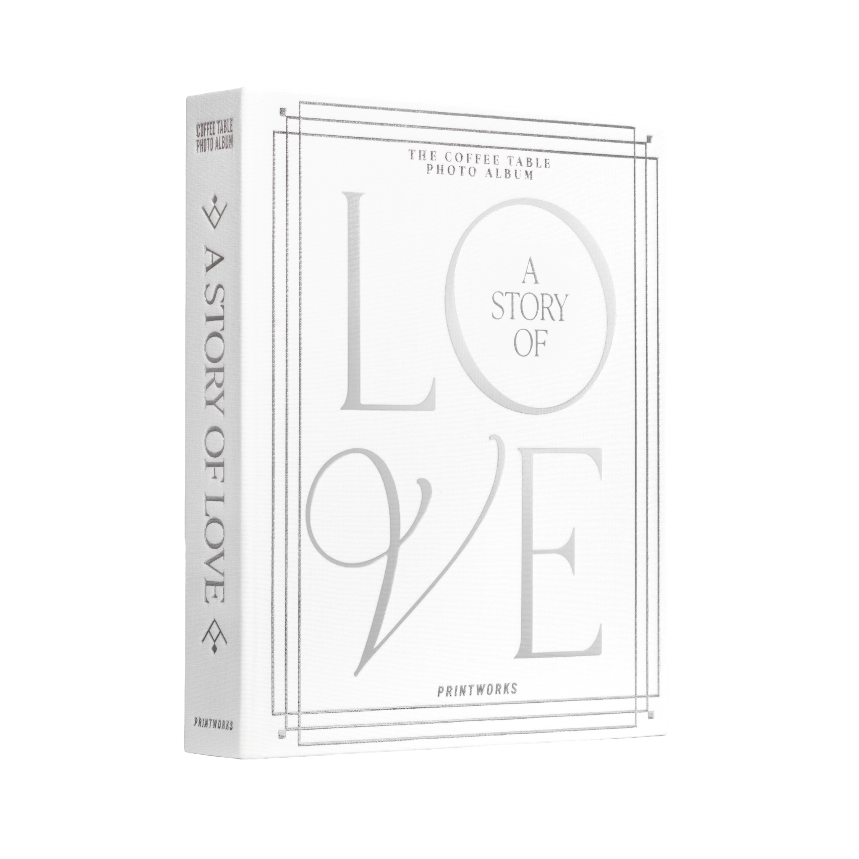 A STORY OF LOVE White Photo Album with Silver