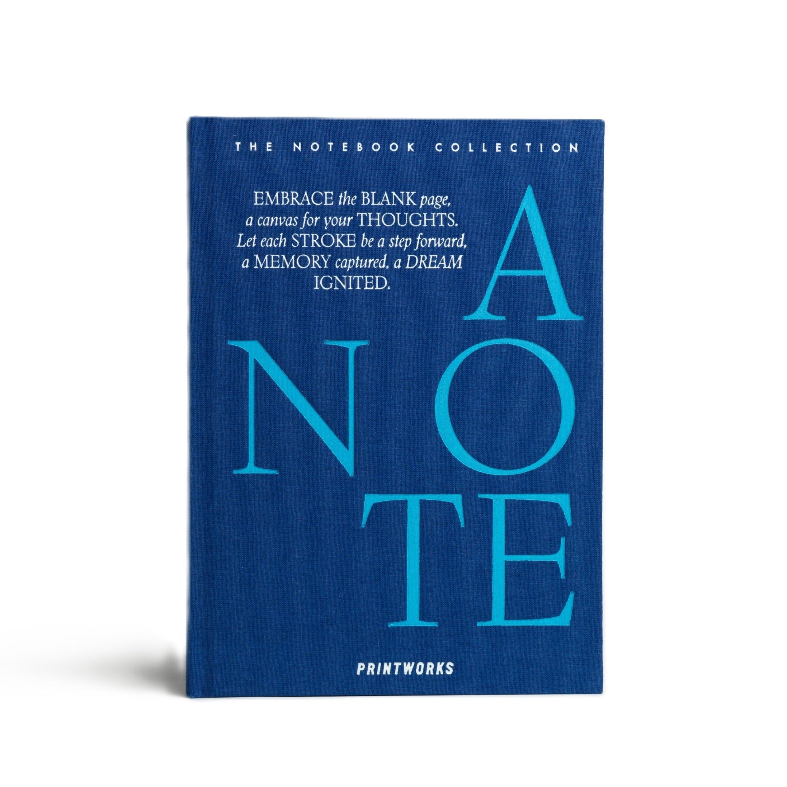 JUST A NOTE navy notebook with blue